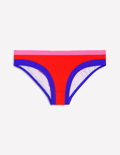 Santorini Bikini Bottoms-Fire colourblock