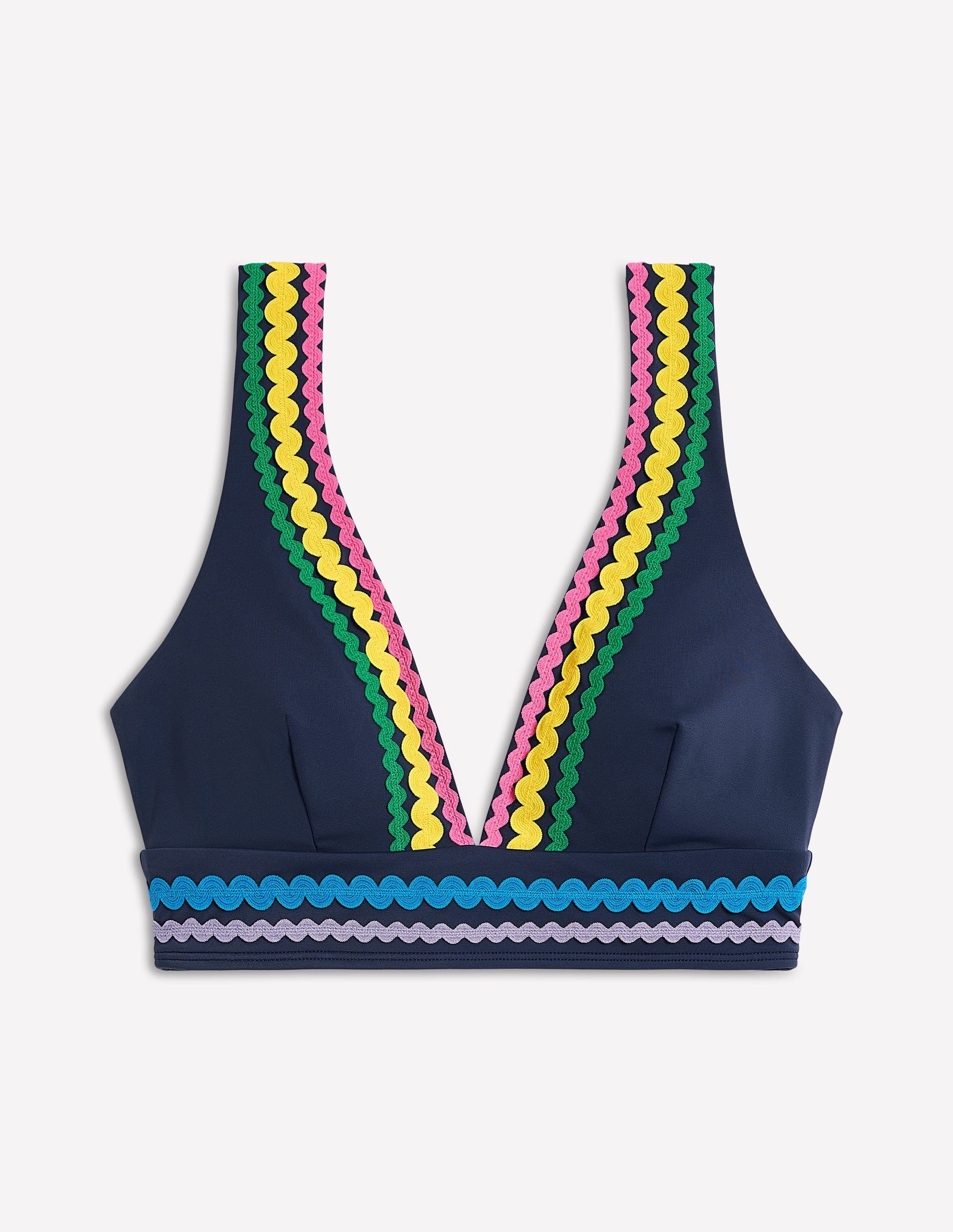 Porto V-neck Bikini Top-Navy Rik Rak - Image 5