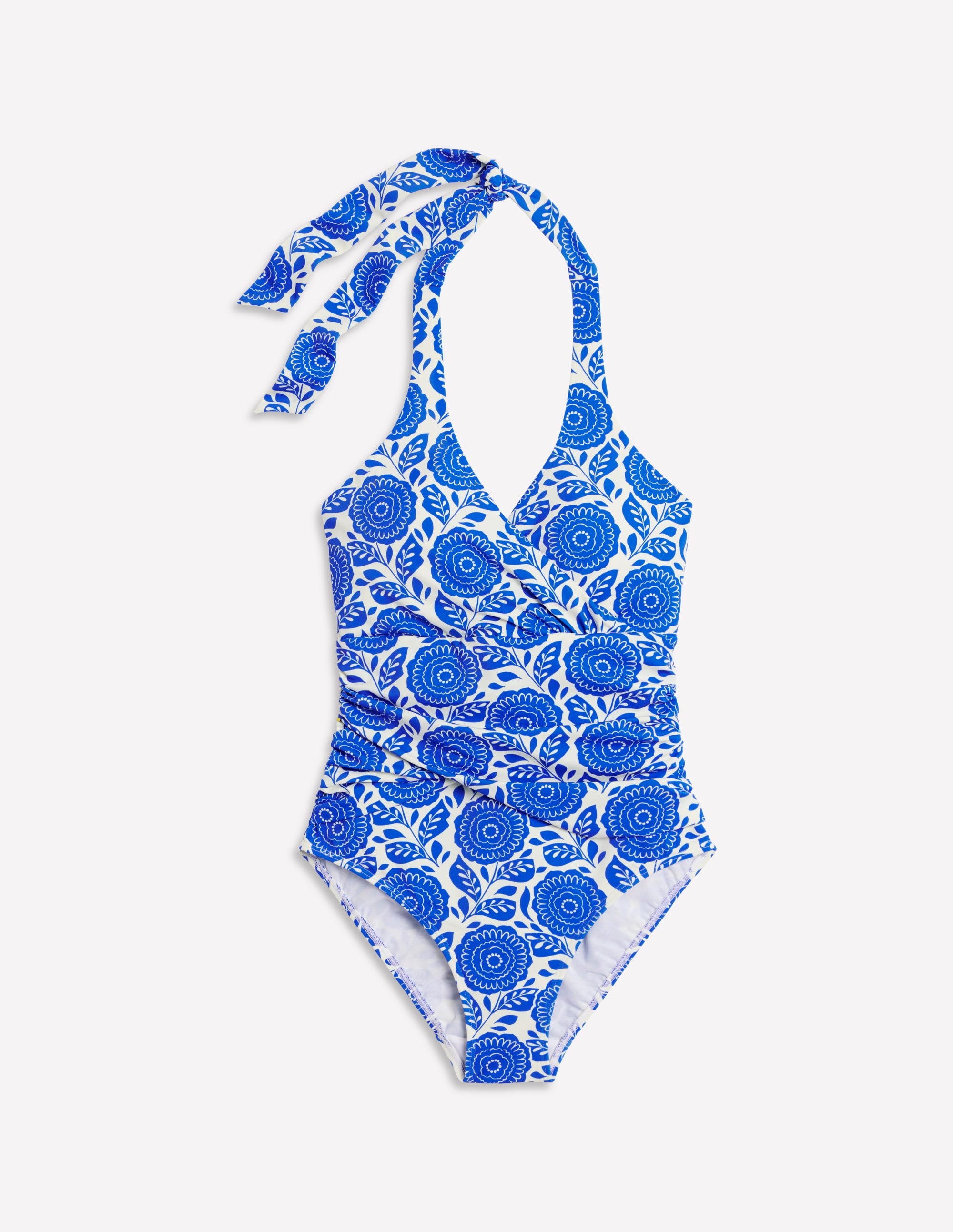 Levanzo Halter Swimsuit-Blue Dahlia Stamp - Image 5