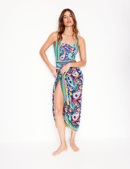 Lefkada Square Neck Swimsuit-Multi, Meadow Paisley