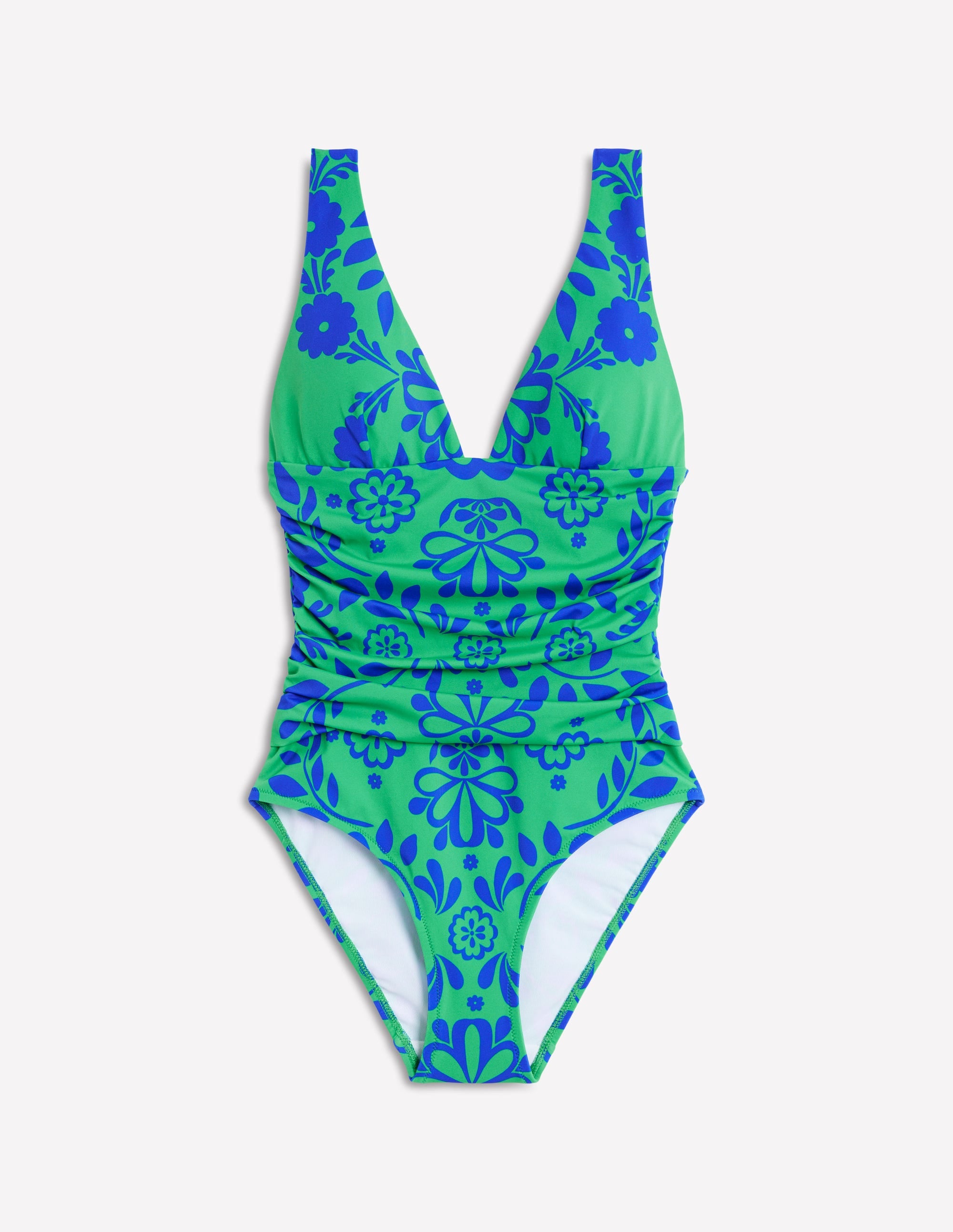 Mykonos Deep V Swimsuit-Green, Structured Meadow - Image 6