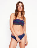 Milos Smocked Bikini Bottoms-Navy
