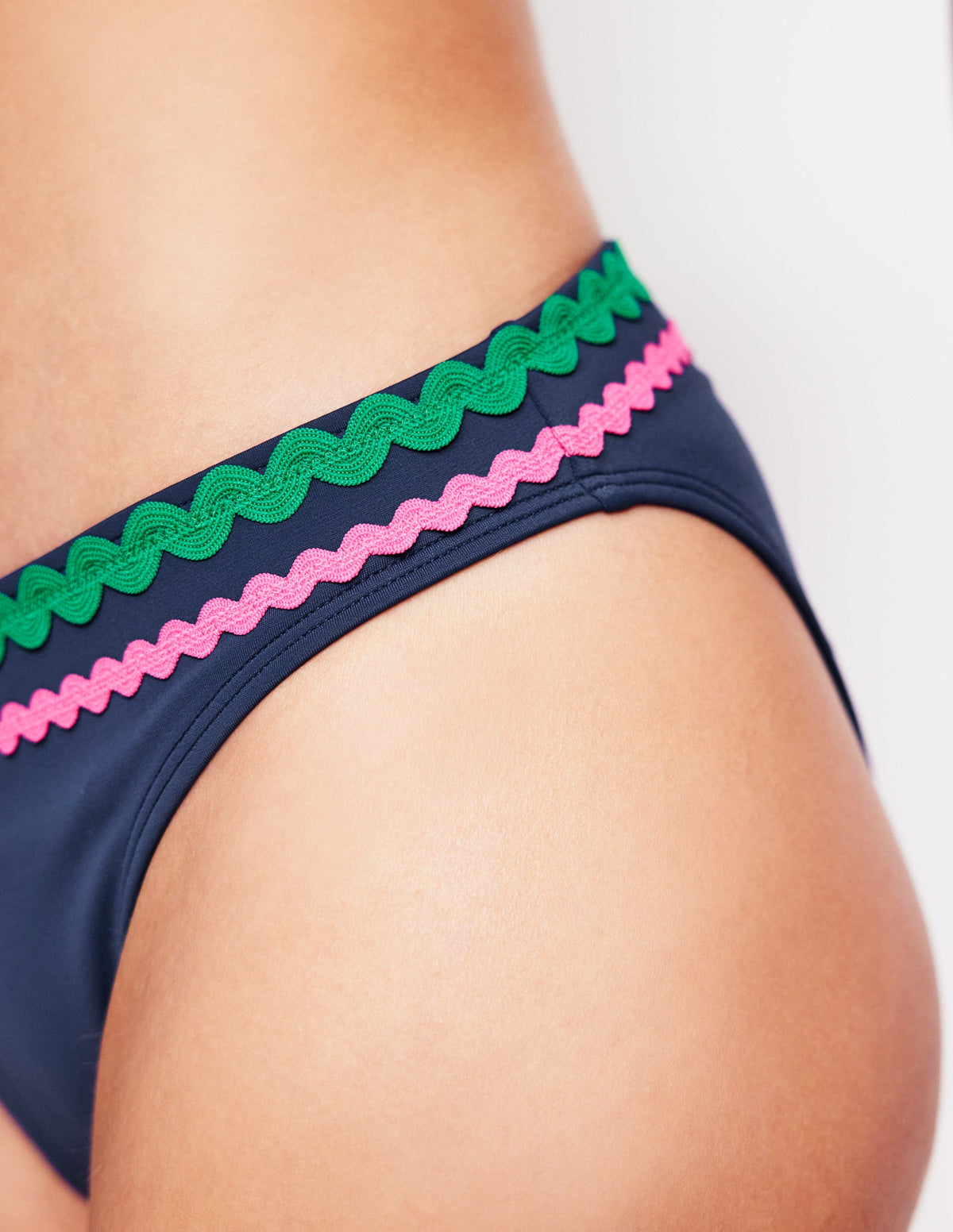 Porto Bikini Bottoms-Navy Rik Rak - Image 2