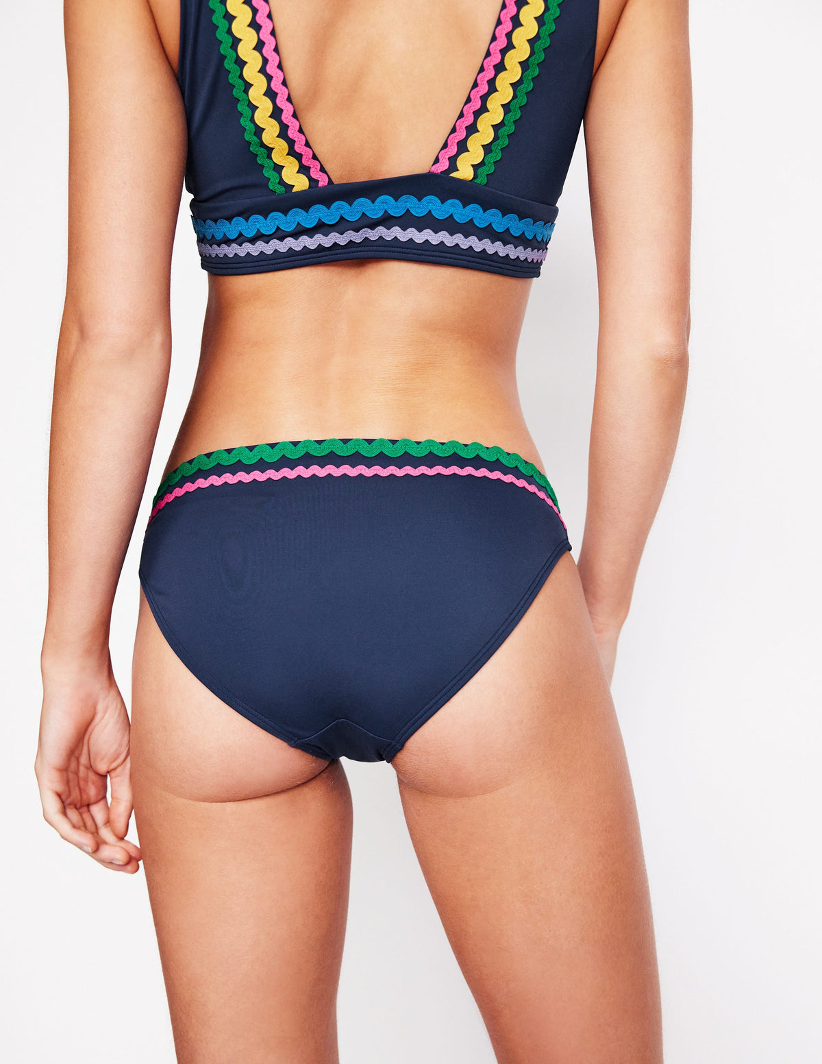 Porto Bikini Bottoms-Navy Rik Rak - Image 3