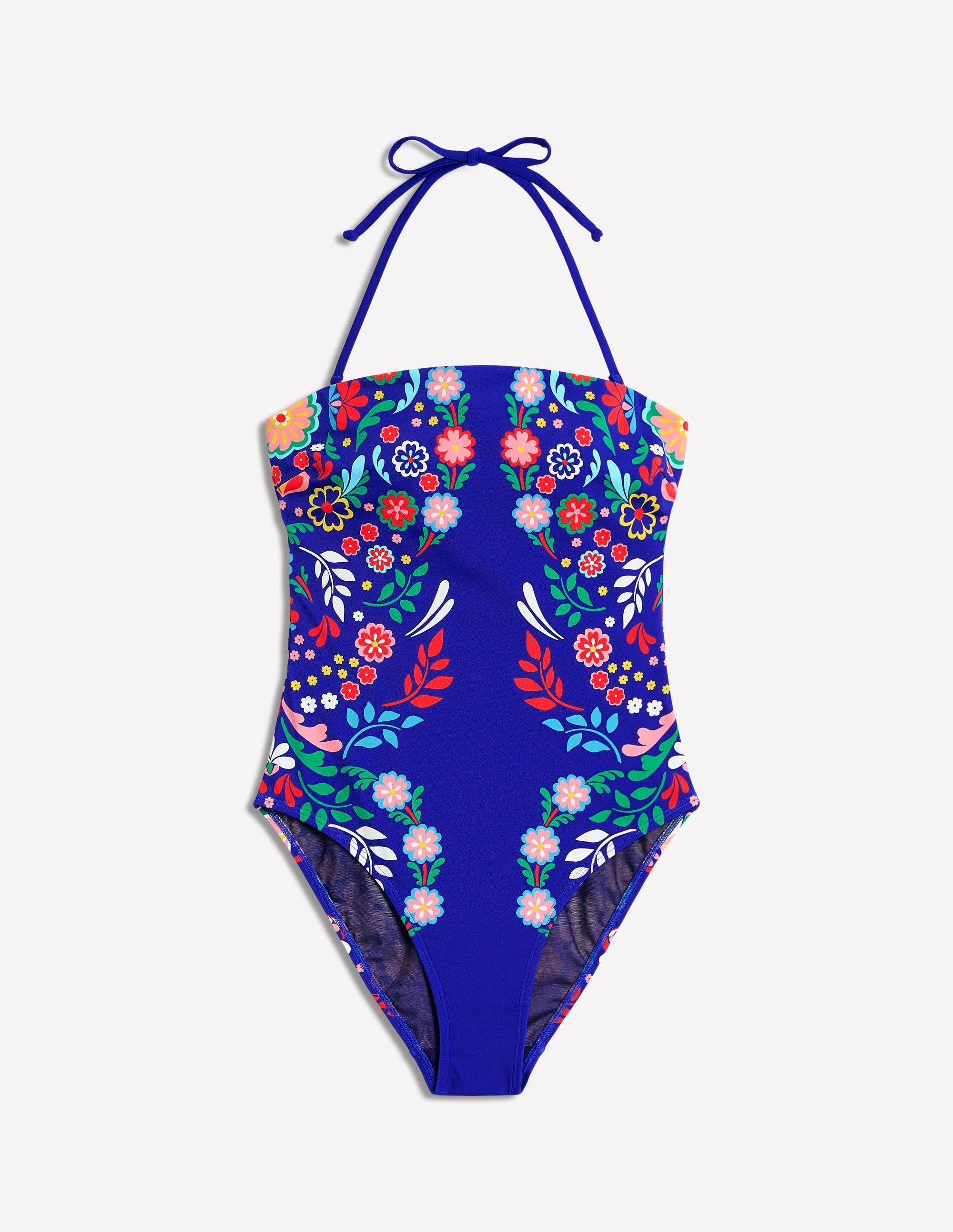 Paros Bandeau Swimsuit-Blue, Structured Meadow - Image 6
