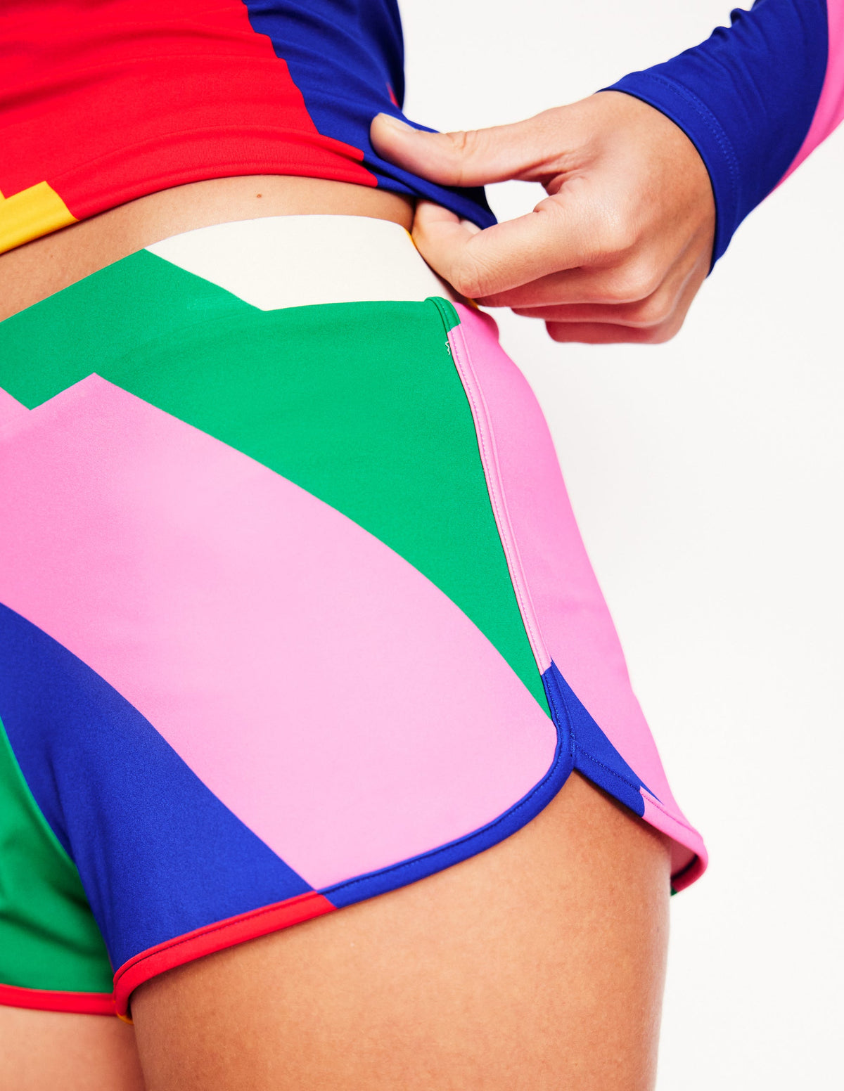 Rash Guard Swim Shorts-Multi, Rainbow Cascade - Image 2