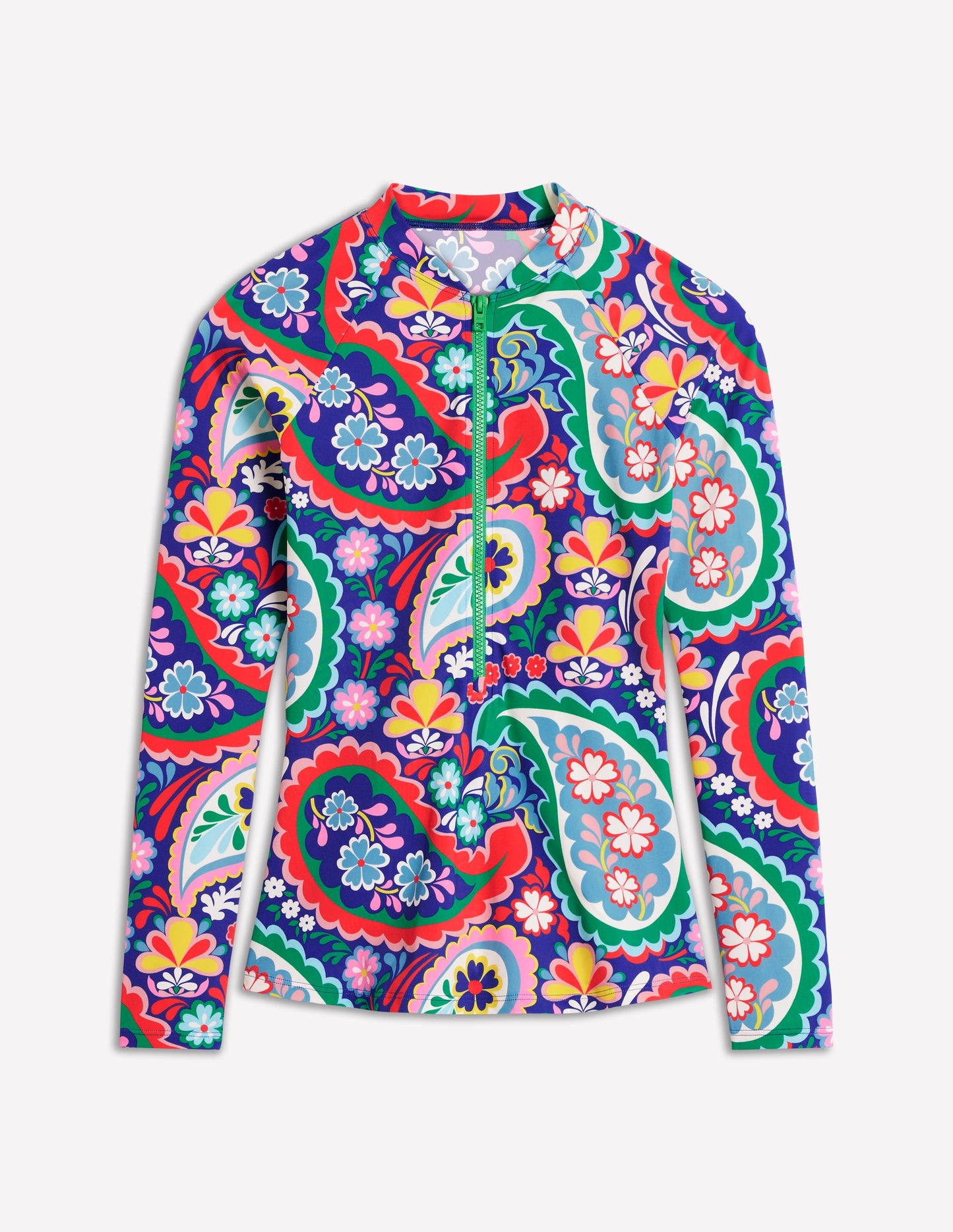 Piped Raglan Rash Guard-Multi, Meadow Paisley