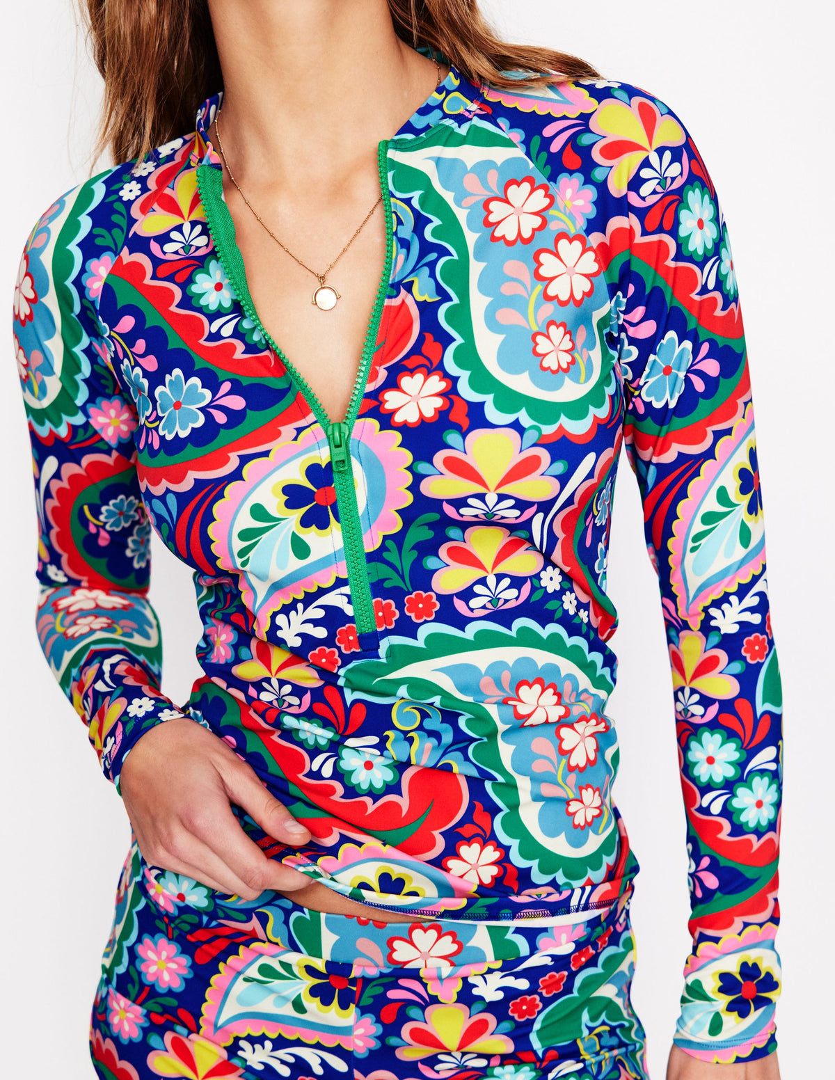 Sun Safe Raglan Guard Top-Multi, Meadow Paisley - Image 2