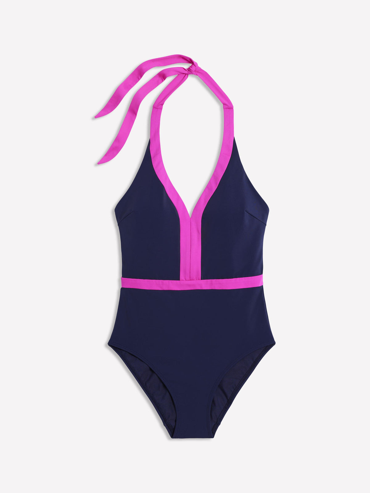 Ios V Panel Swimsuit-Navy, Pink - Image 5