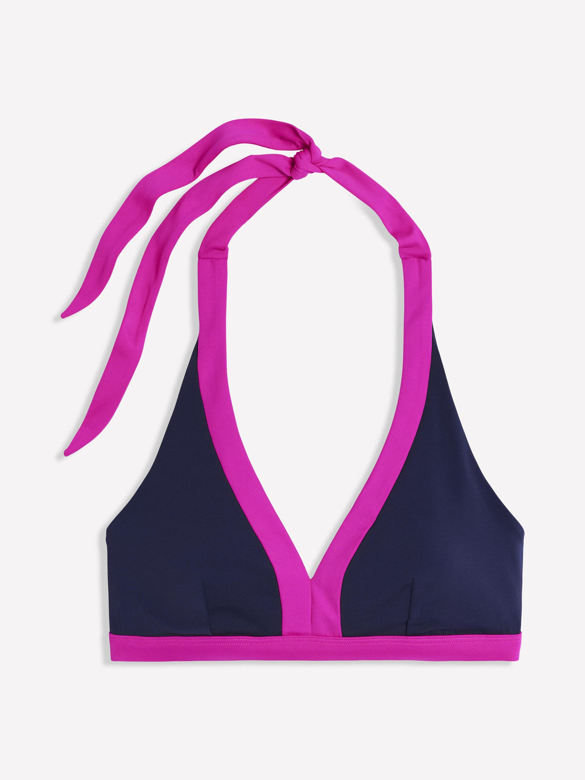 Ios V Panel Bikini Top-Navy, Pink - Image 5