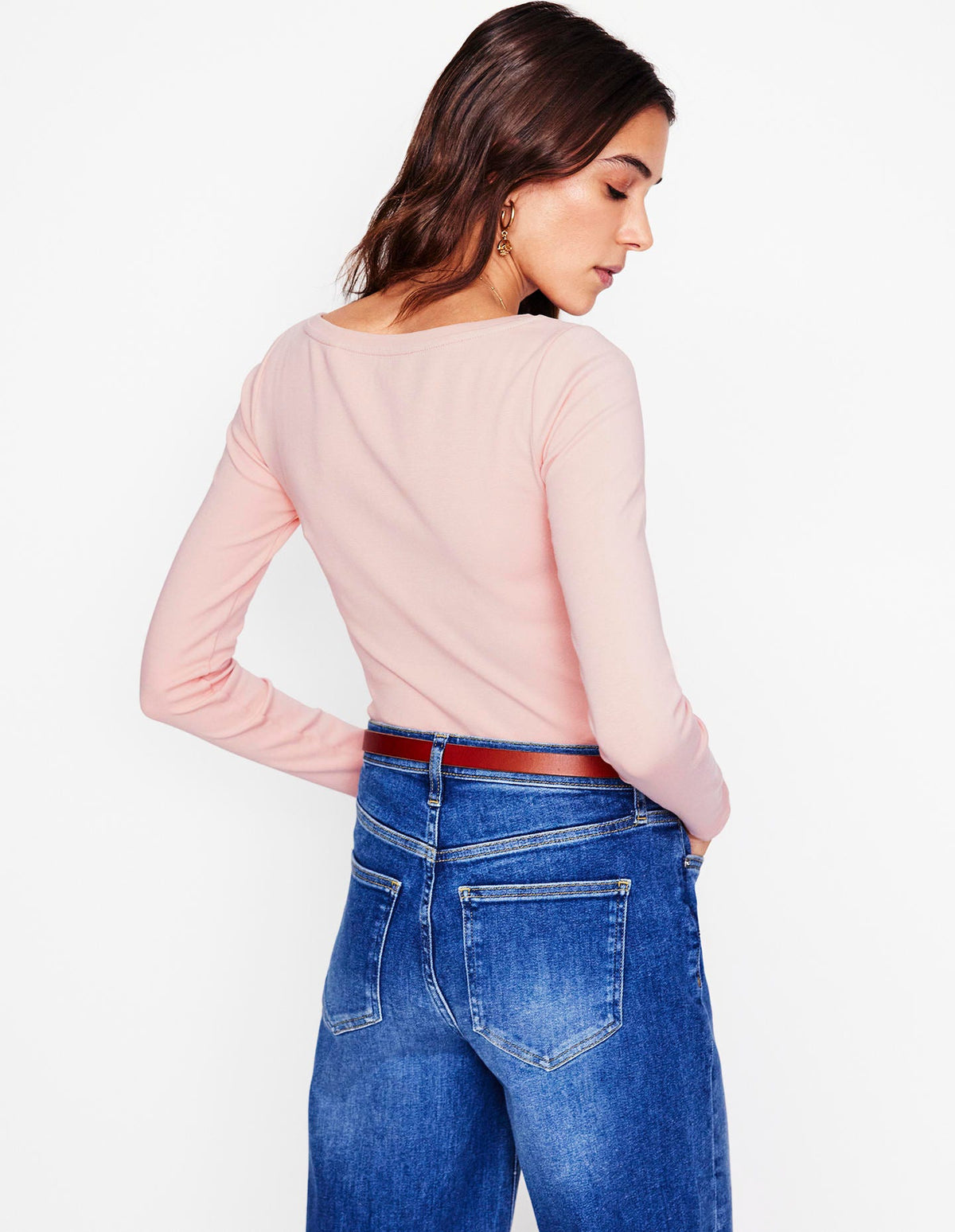 Essential Boat-Neck Jersey Top-Milkshake - Image 2