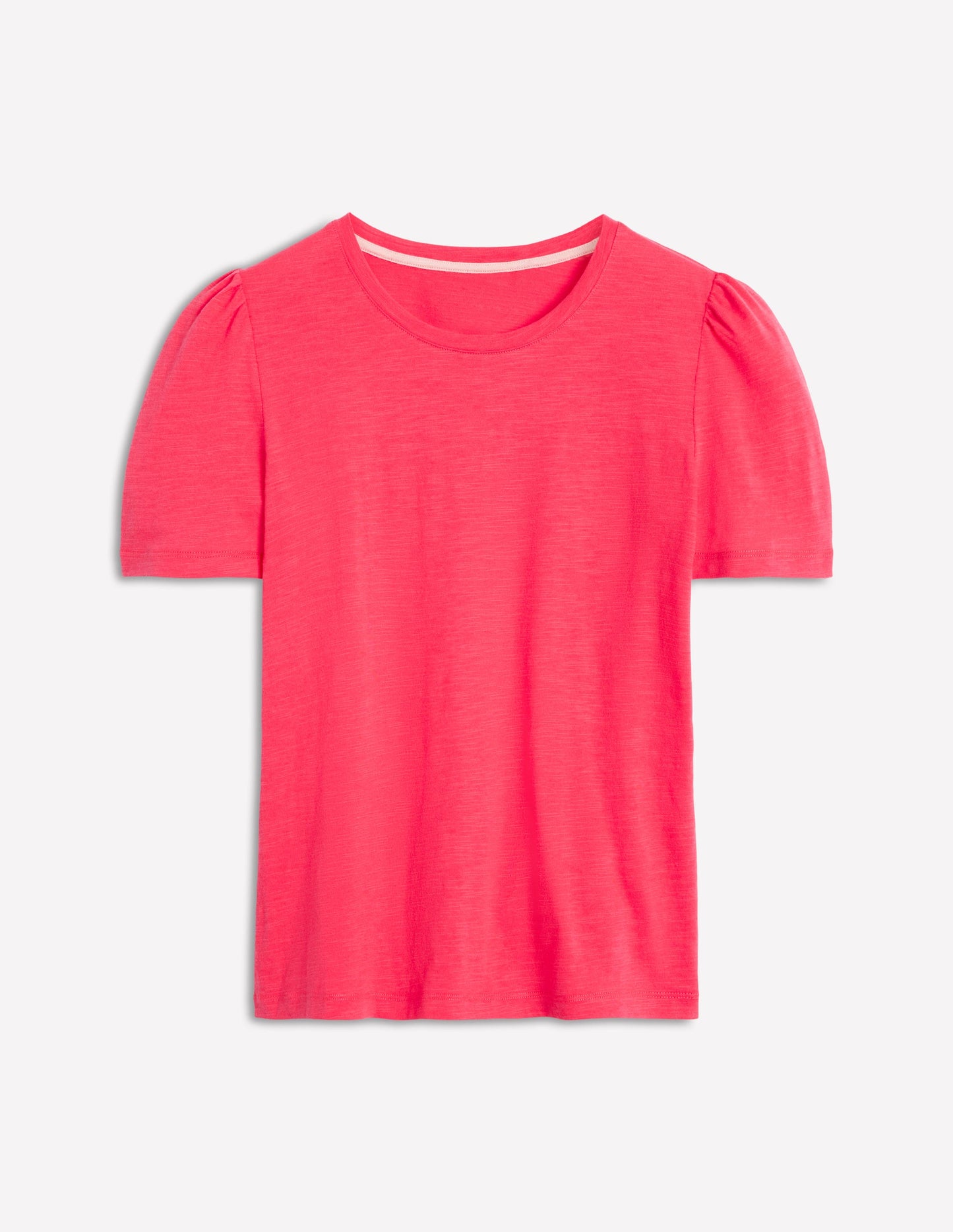 Cotton Puff Sleeve T-Shirt-Camelia Pink