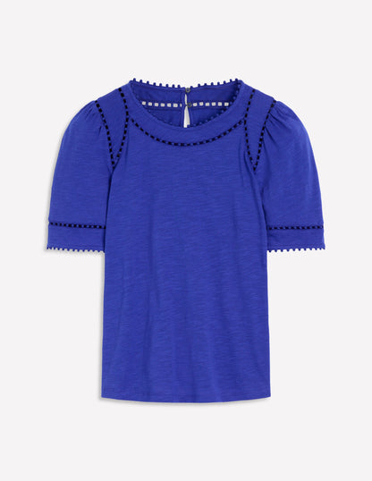 Mila Trim Detail Top-Bright Blue