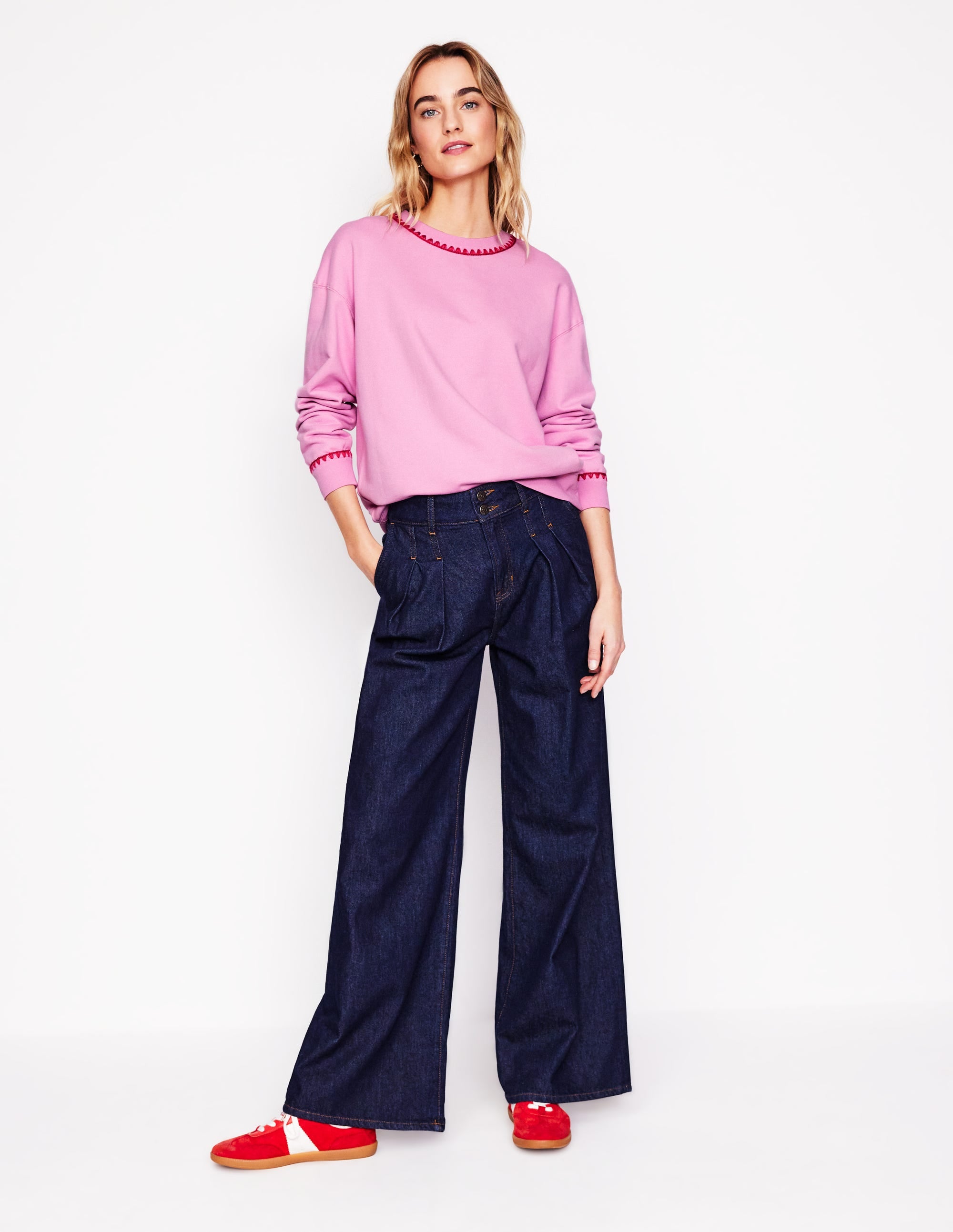 Emi Embroidered Sweatshirt-Soft Lavender - Image 5