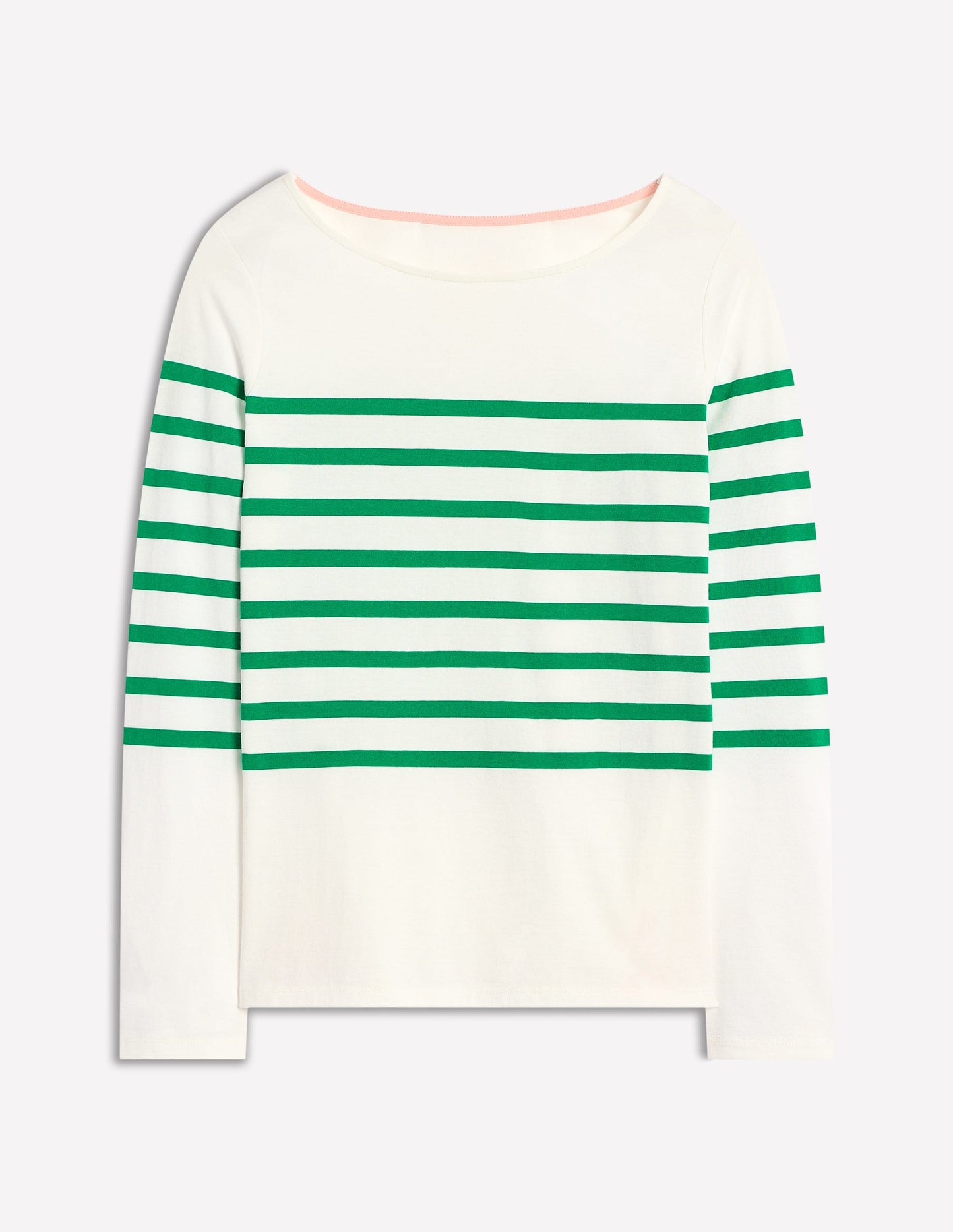 Ella Long Sleeve Breton-Ivory, Rich Emerald