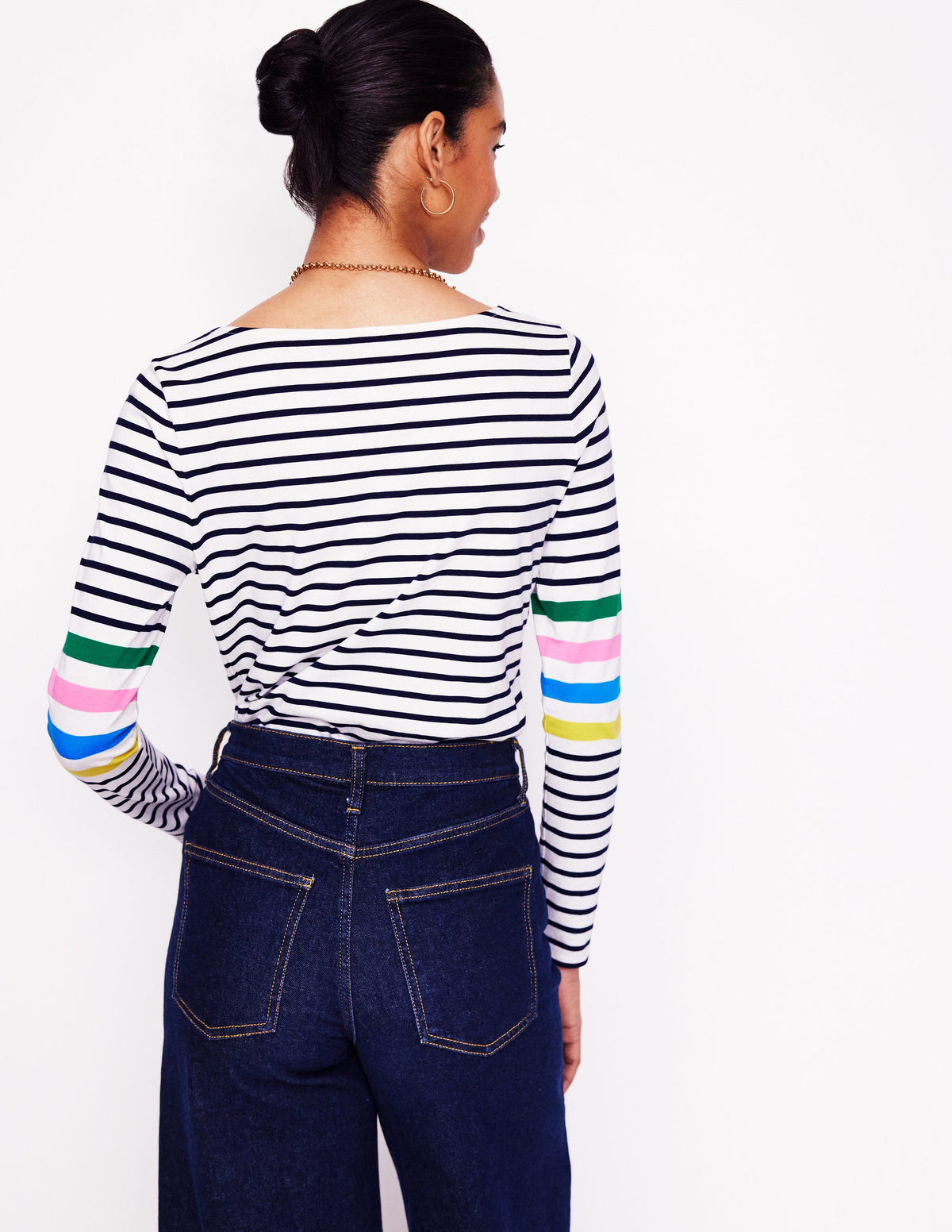 Ella Long Sleeve Breton-Ivory Multi Arm Placement - Image 3