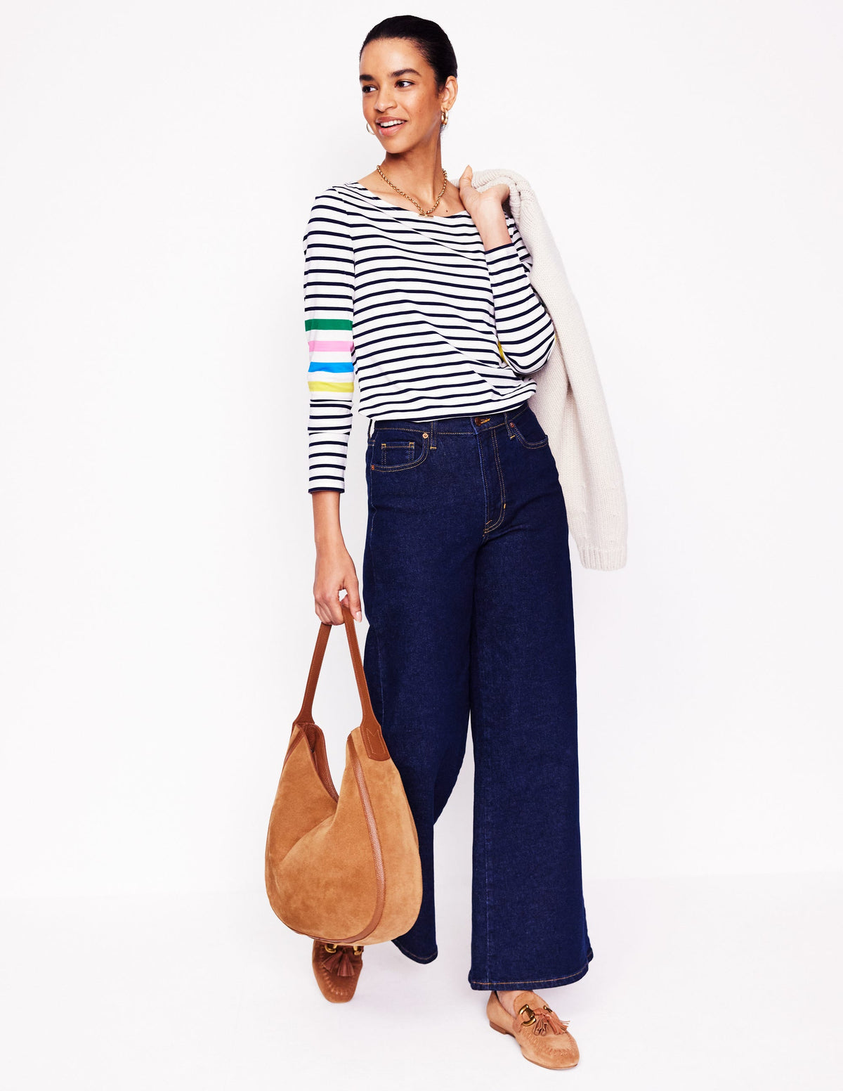 Ella Long Sleeve Breton-Ivory Multi Arm Placement - Image 4