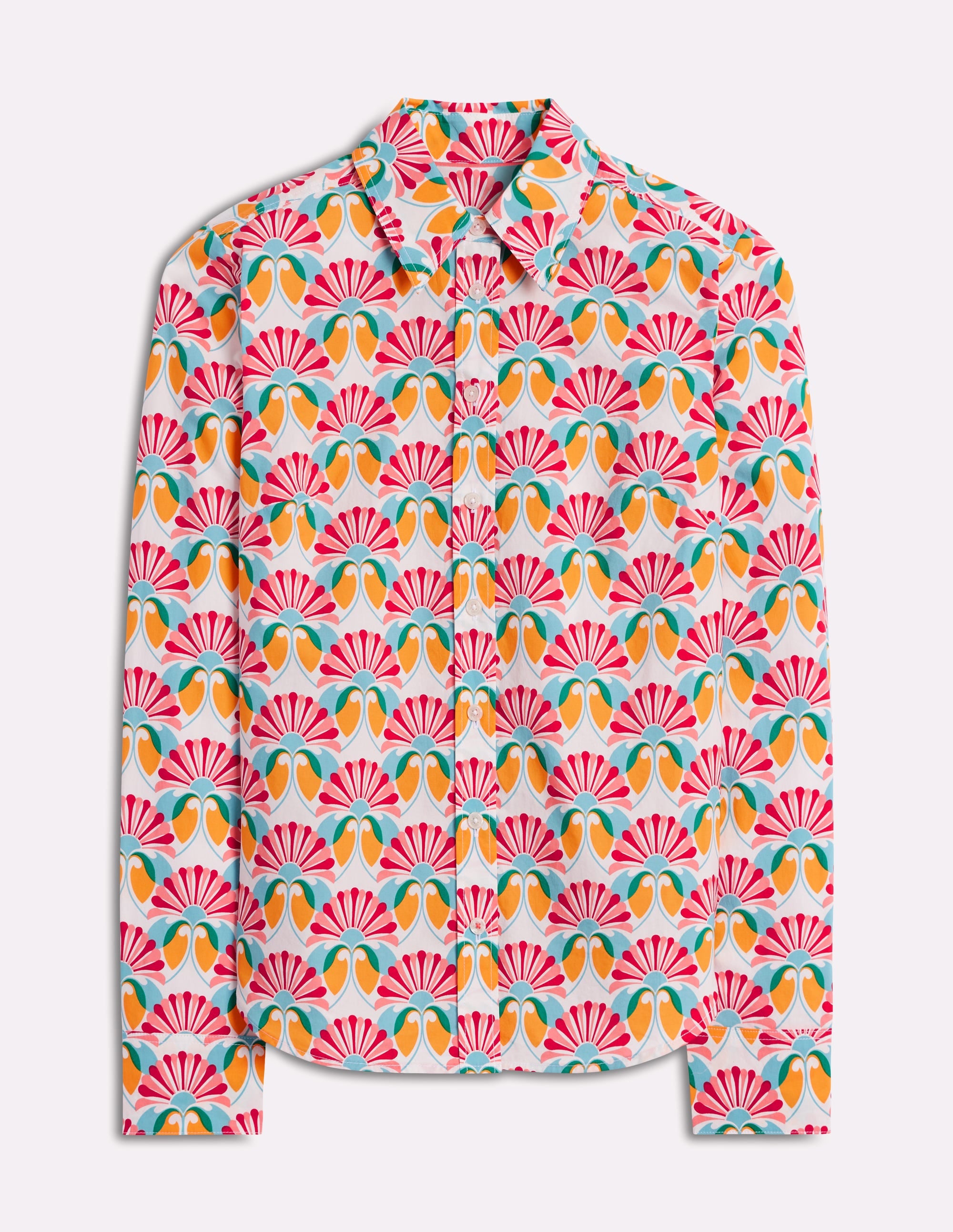 Sienna Cotton Shirt-Ivory, Daisy Bloom Geo - Image 6