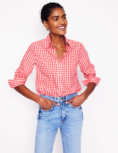Sienna Cotton Shirt-Jam Red Gingham Boden USA - Main Image