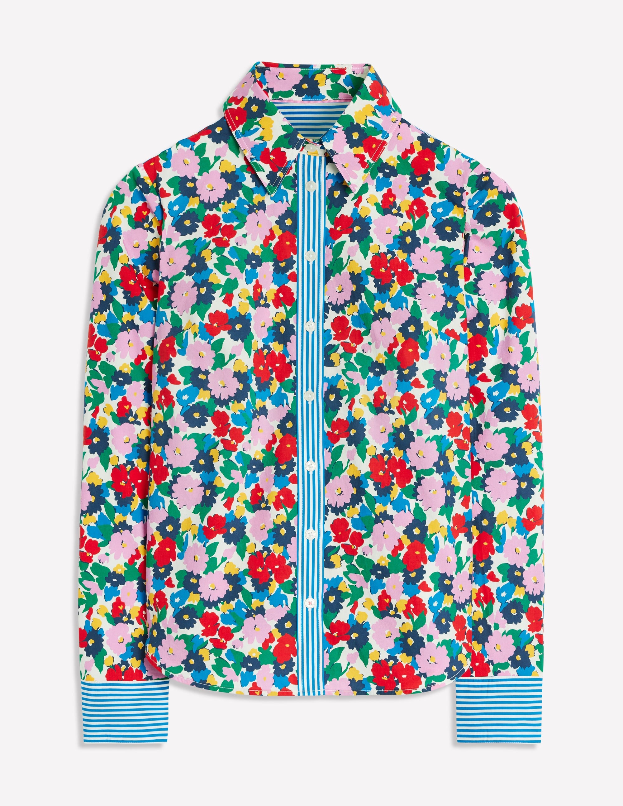 Sienna Cotton Shirt-Multi, Painterly Meadow - Image 6