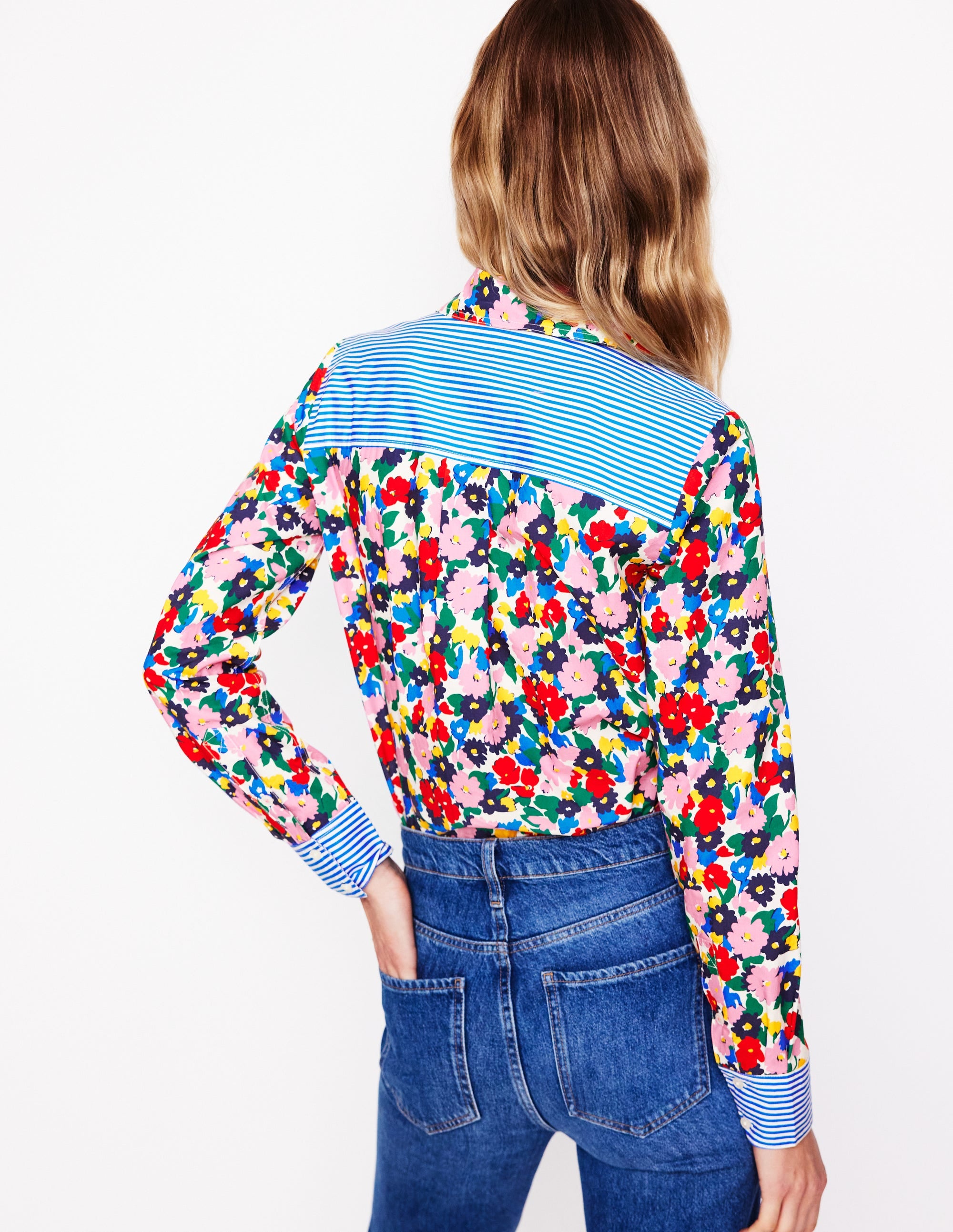 Sienna Cotton Shirt-Multi, Painterly Meadow - Image 3