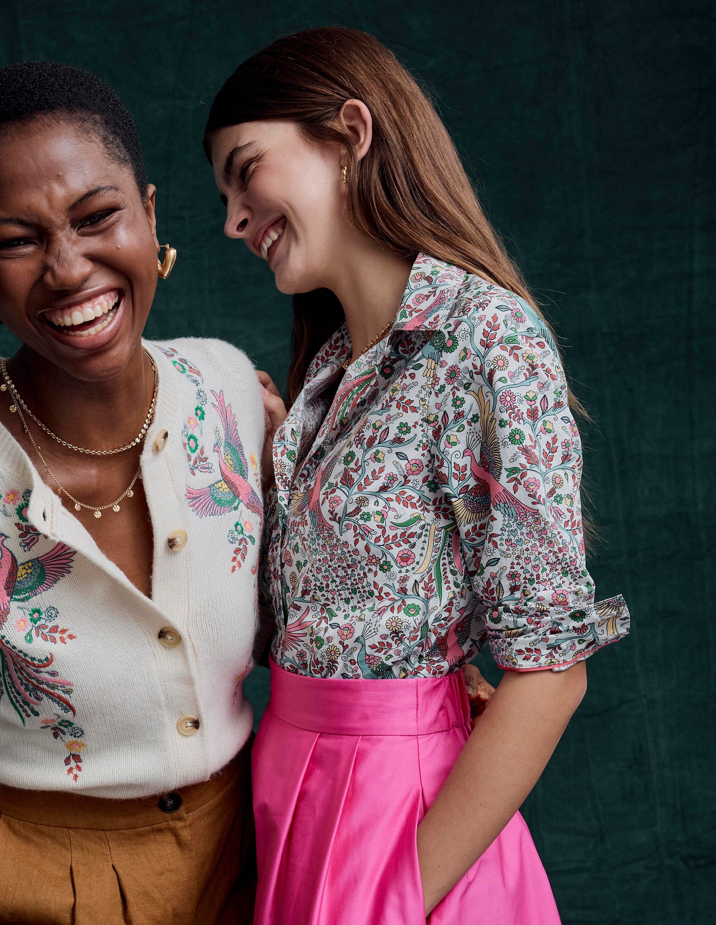 Sienna Cotton Shirt-Multi, Enchanting Peacock