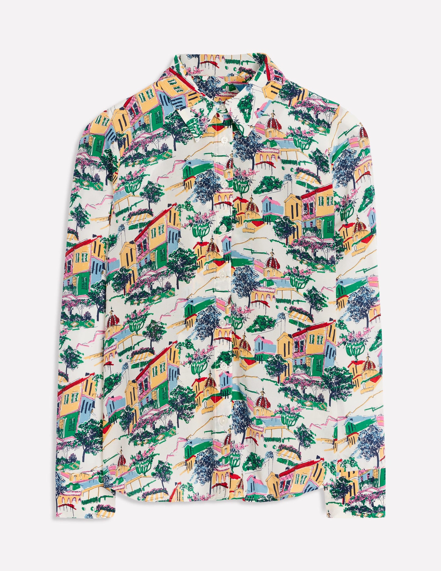 Sienna Silk Shirt-Multi, Painted Village