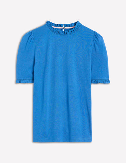 Supersoft Frill Detail T-shirt-Gallery Blue