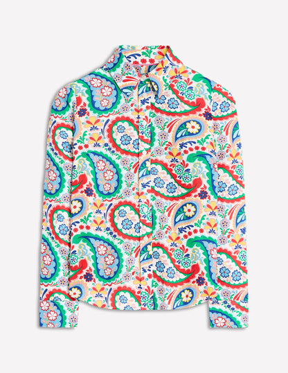 Sienna Linen Shirt-Multi Meadow Paisley