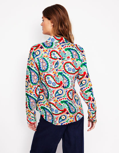 Sienna Linen Shirt-Multi Meadow Paisley