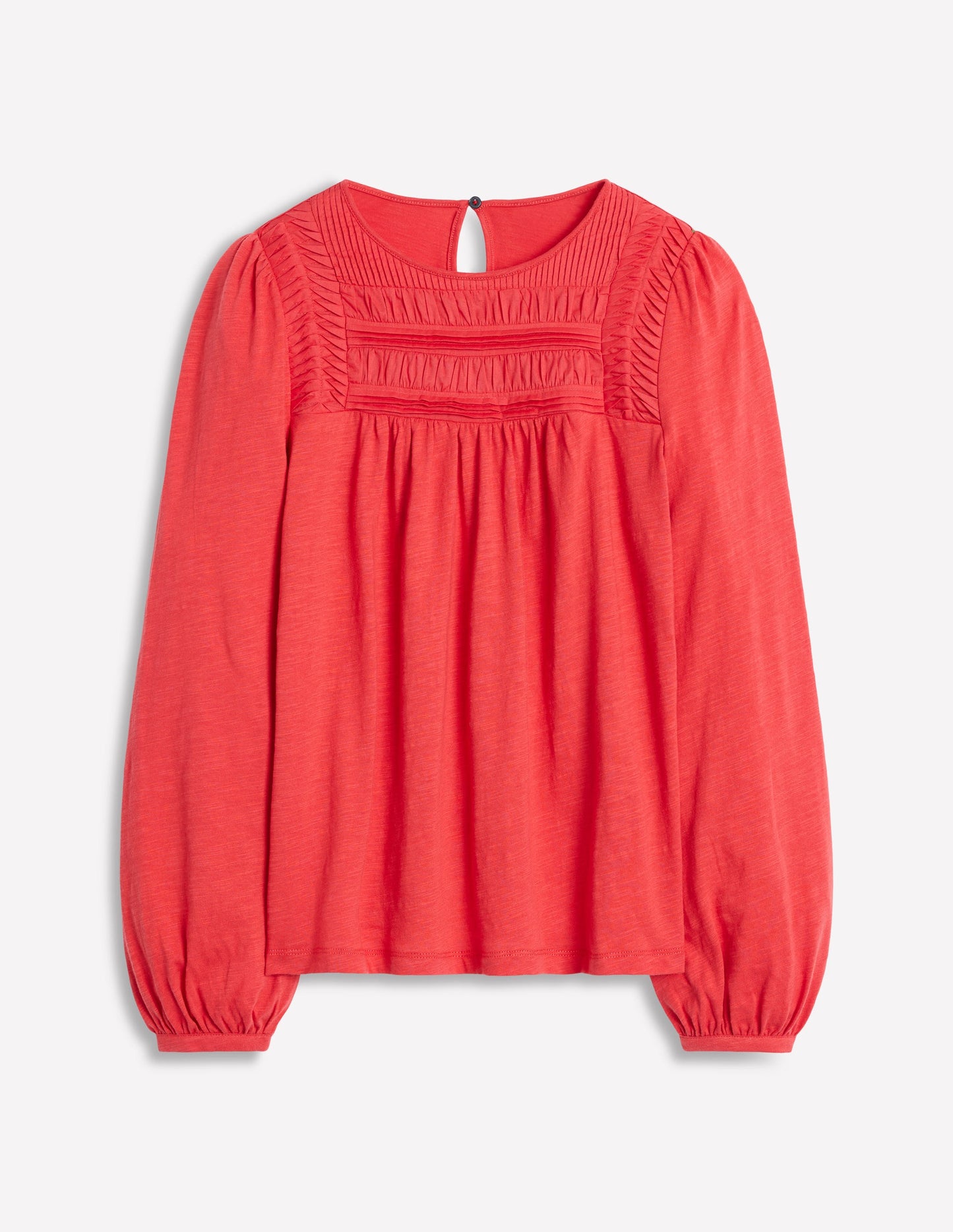 Pintuck Yoke Top-Berry Red