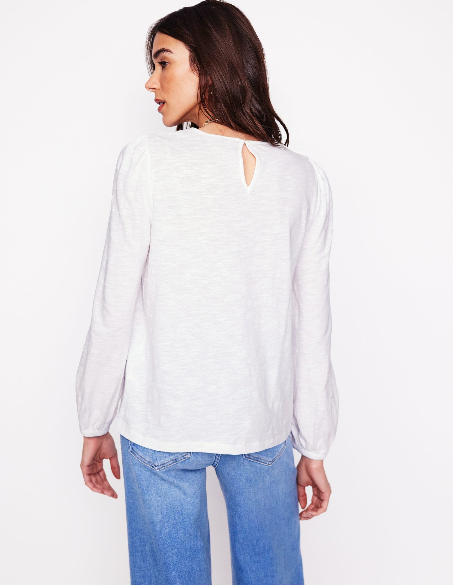 Pintuck Yoke Top-White