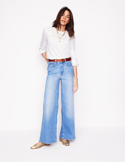 Pintuck Yoke Top-White