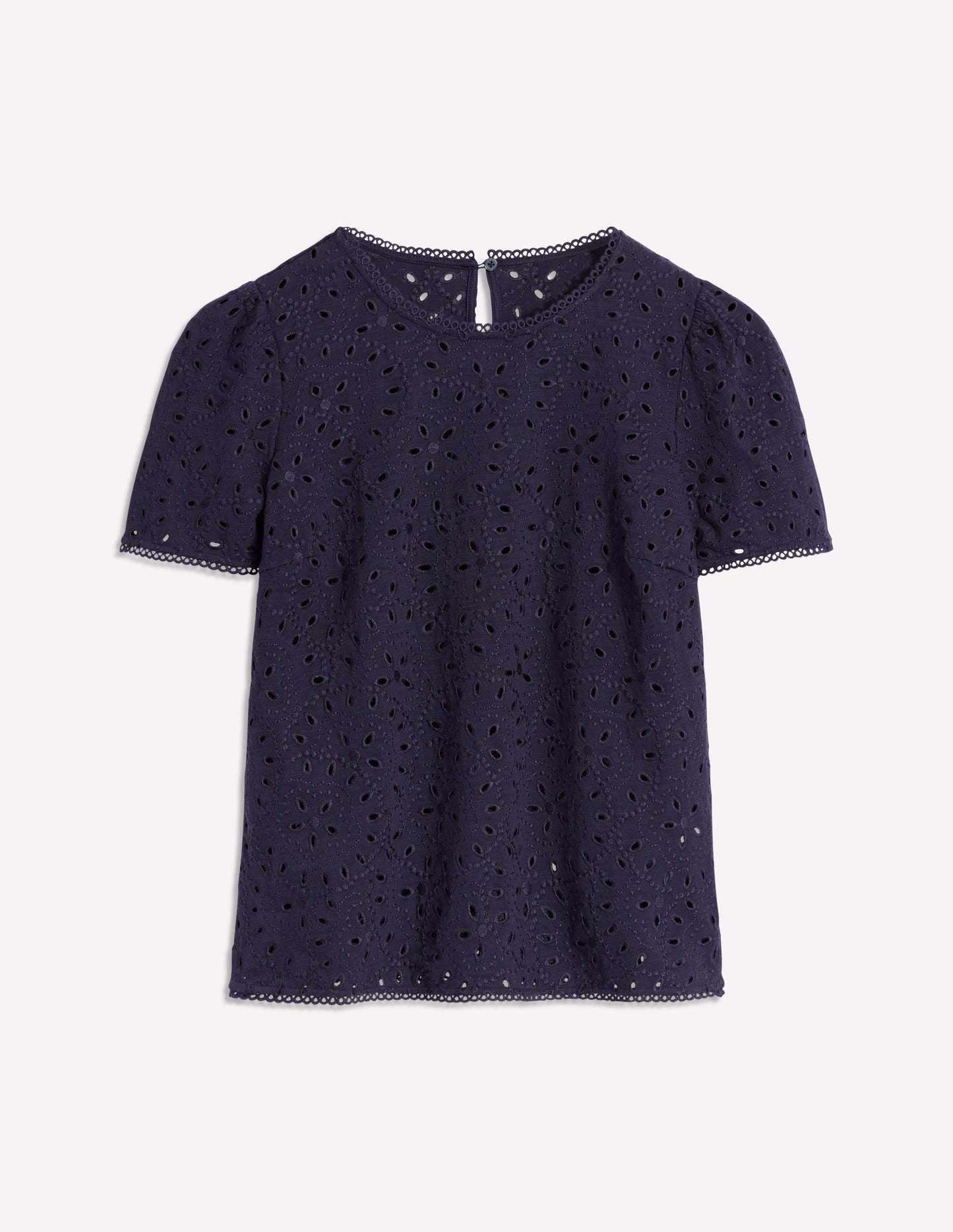 Edi Embroidered Top-Navy