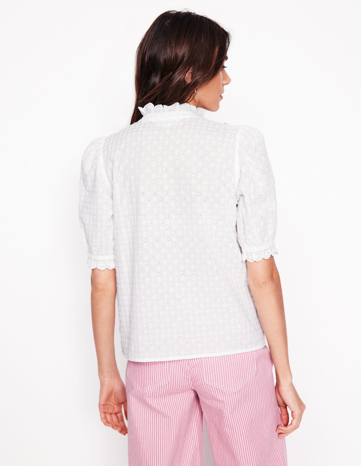 Feminine Cotton Blouse-White