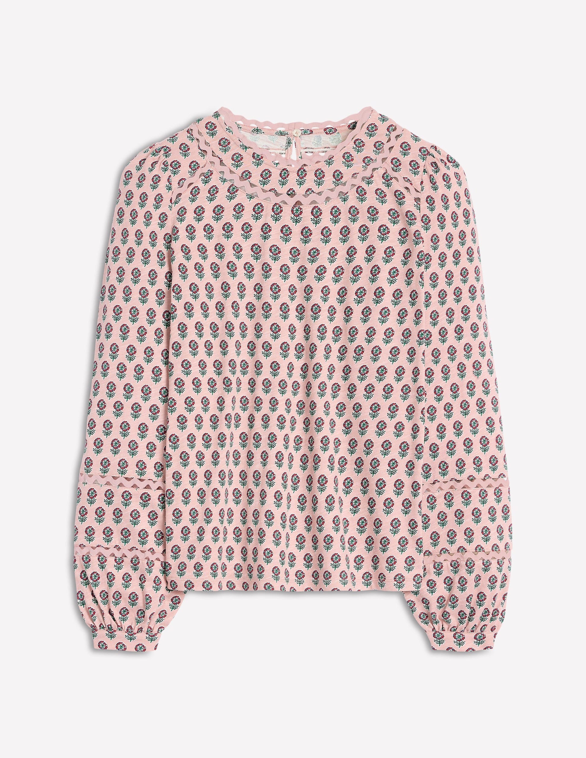 Daisy Long Sleeve Top-Milkshake, Camellia Stamp-5