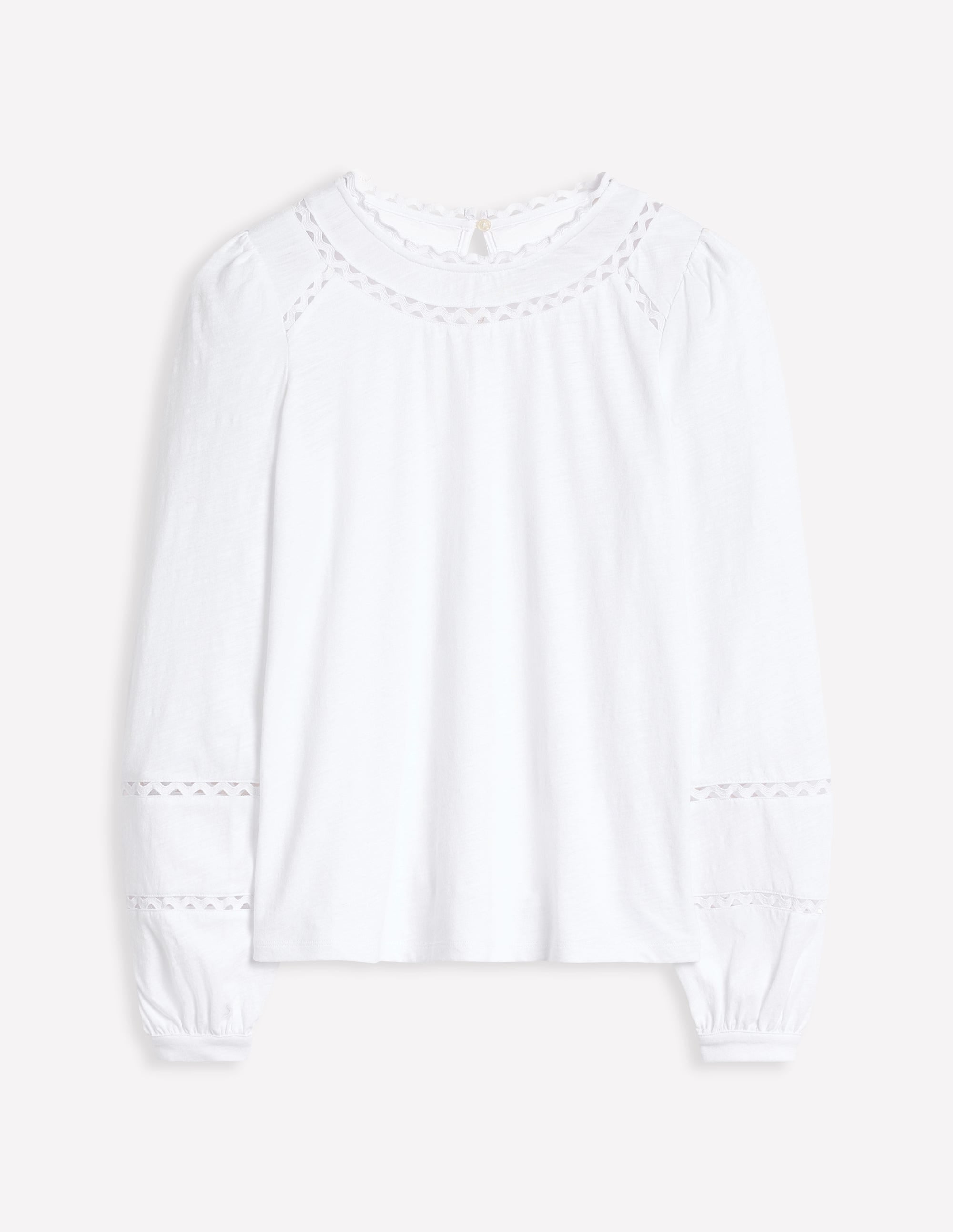 Daisy Long Sleeve Top-White - Image 6