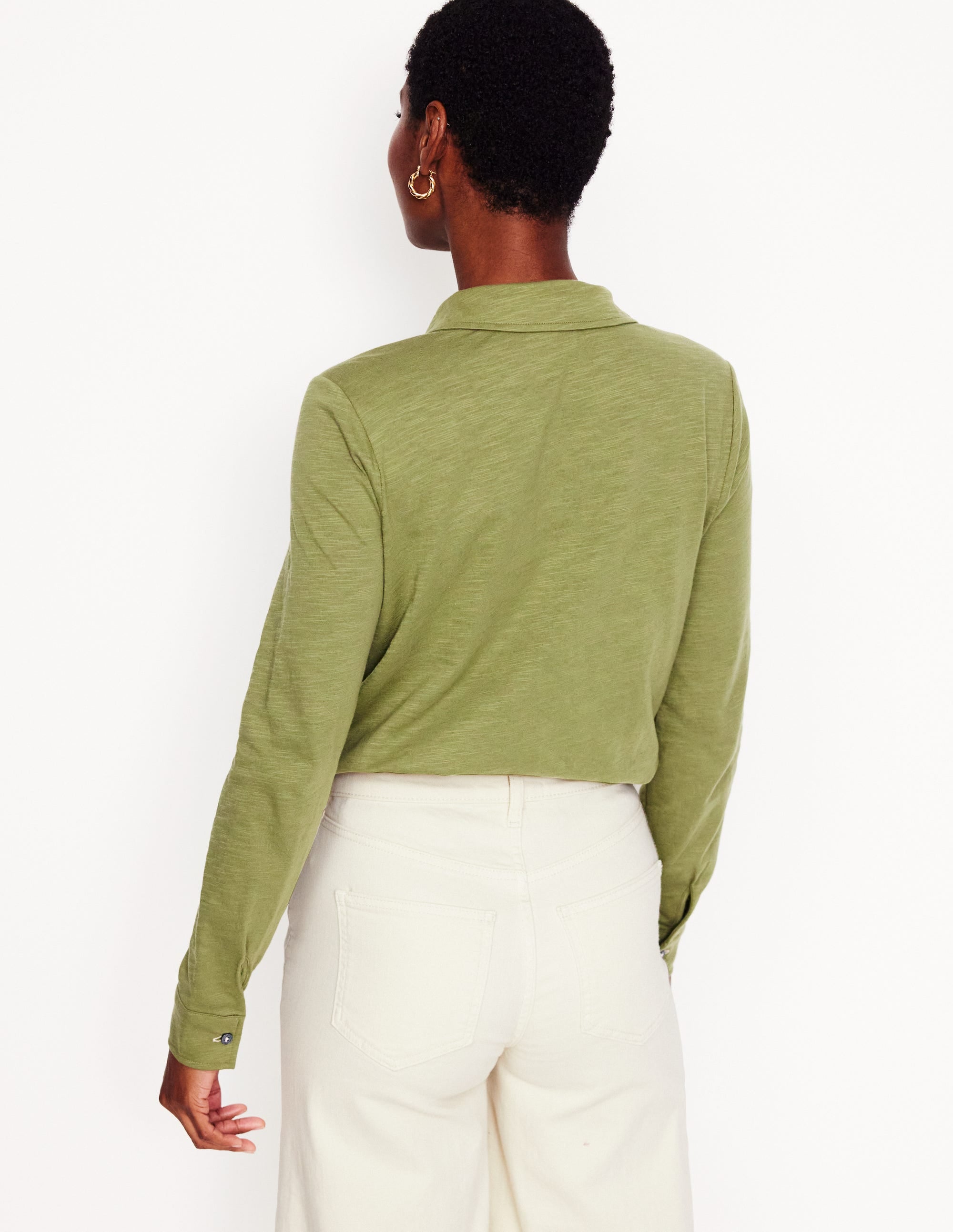 Amy Jersey Shirt-Soft Olive - Image 3