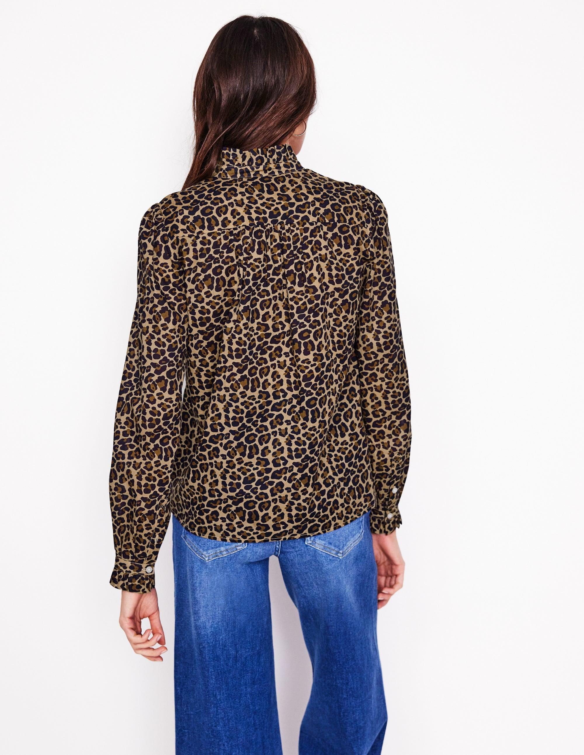 Felicity Cotton Blouse-Camel, Cheetah Pop - Image 3