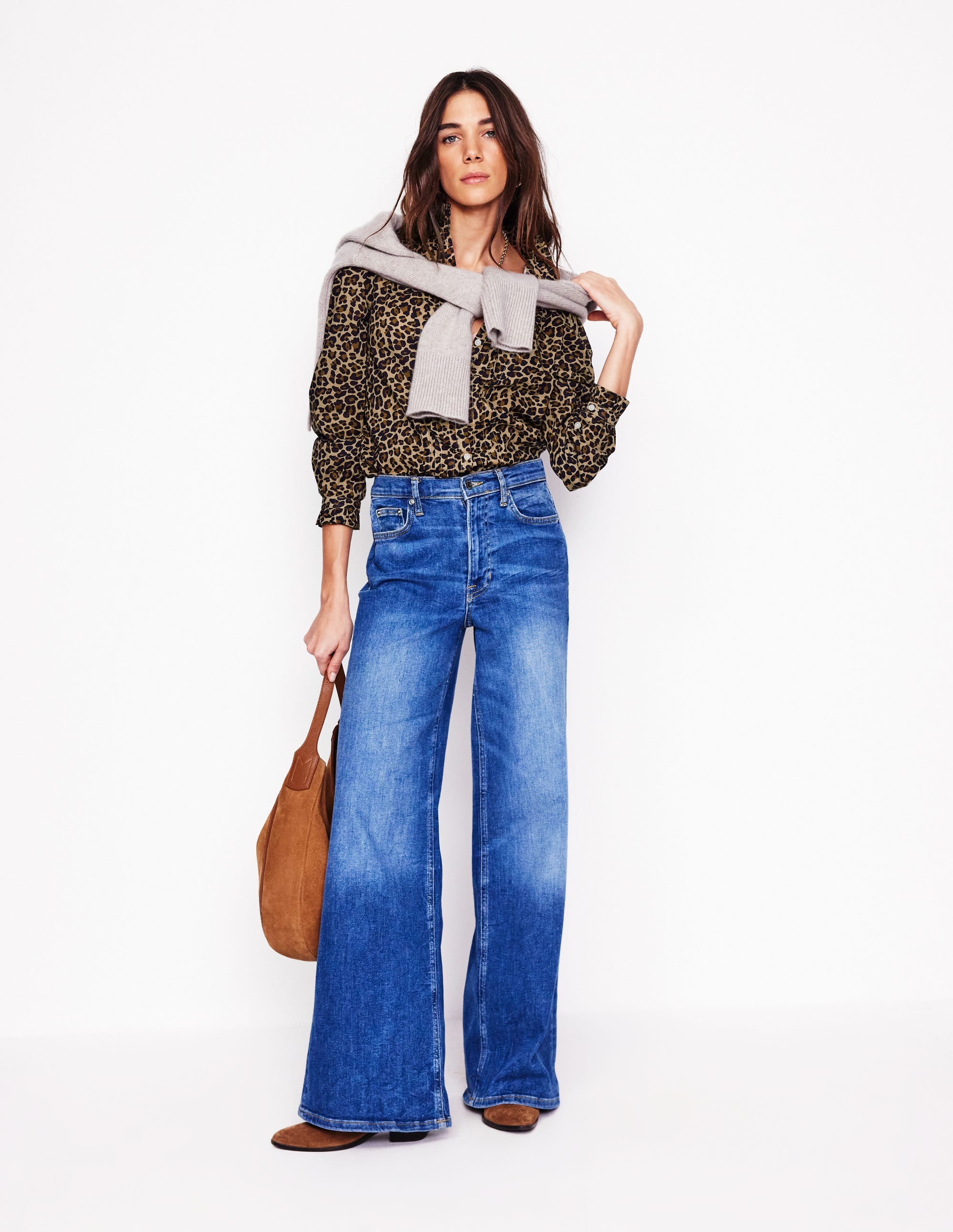 Felicity Cotton Blouse-Camel, Cheetah Pop - Image 4