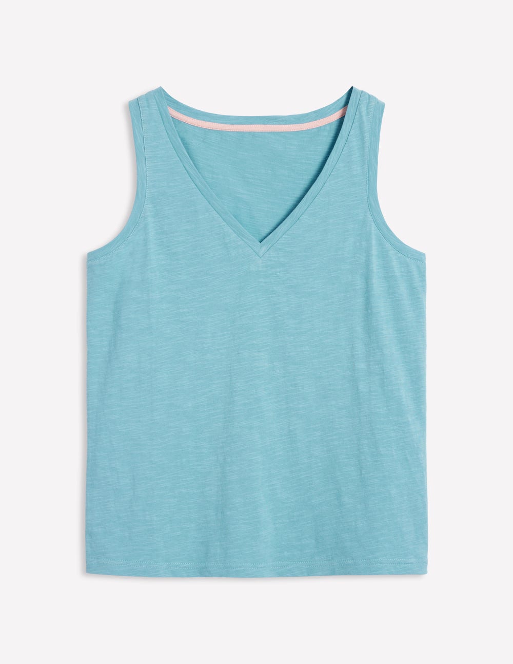 Regular V-Neck Slub Tank-Duck Egg Blue - Image 5