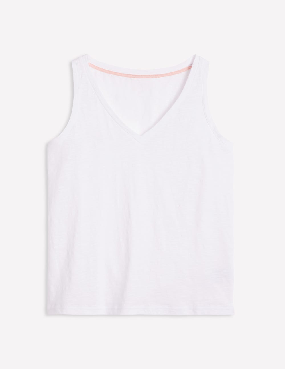 Regular V-Neck Slub Tank-White | Boden USA Regular V-Neck Slub Tank-White | Boden USA