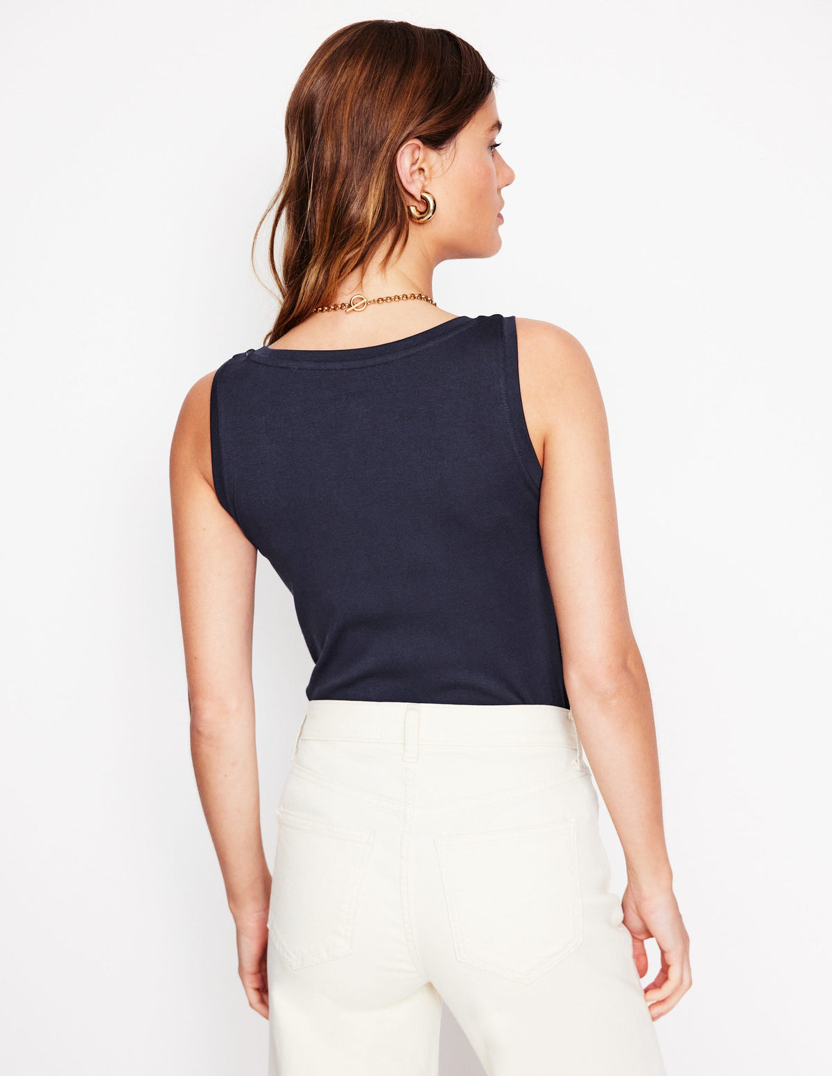 Essential Scoop-Neck Tank-Navy - Image 3
