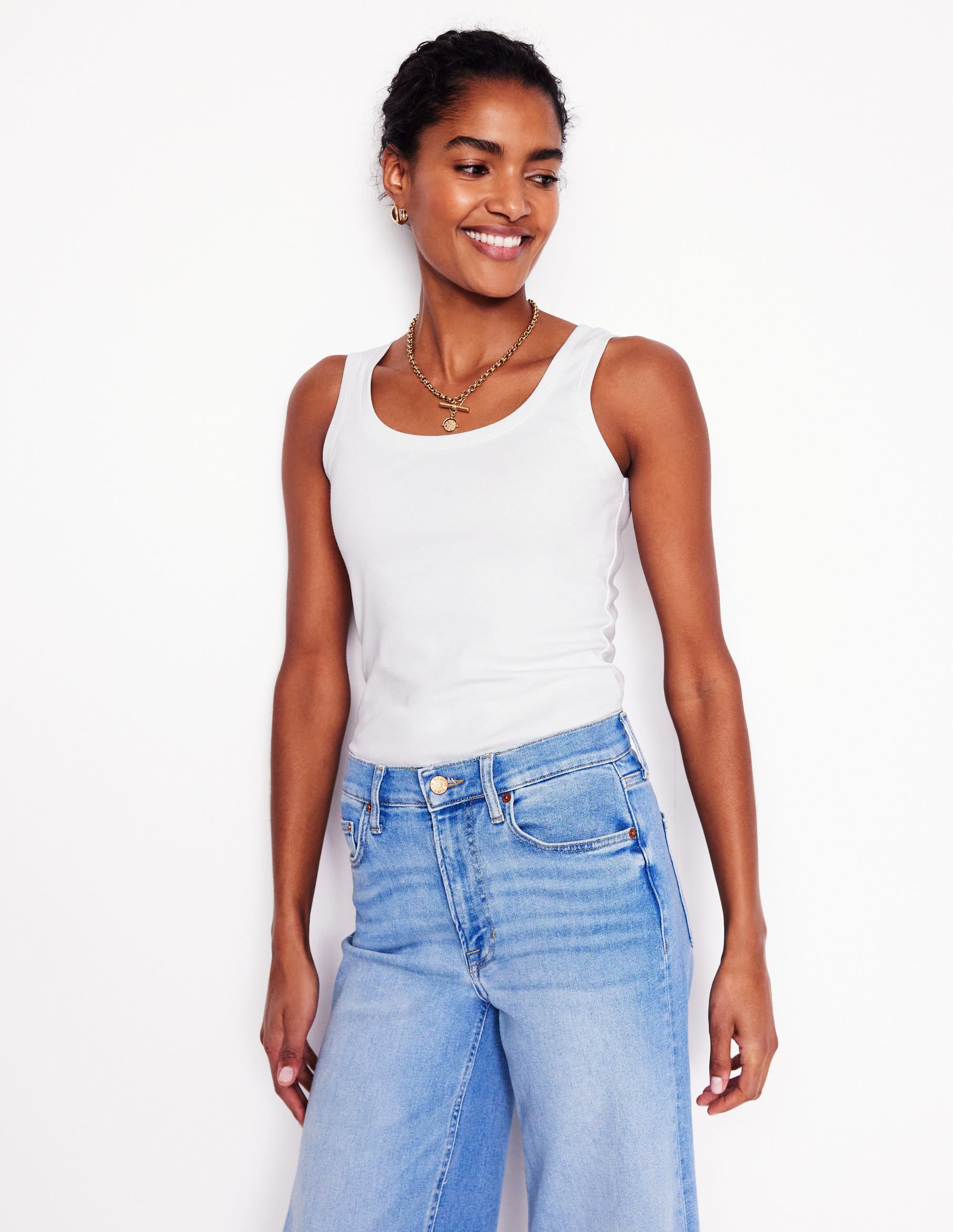Essential Scoop-Neck Tank-White - Image 4