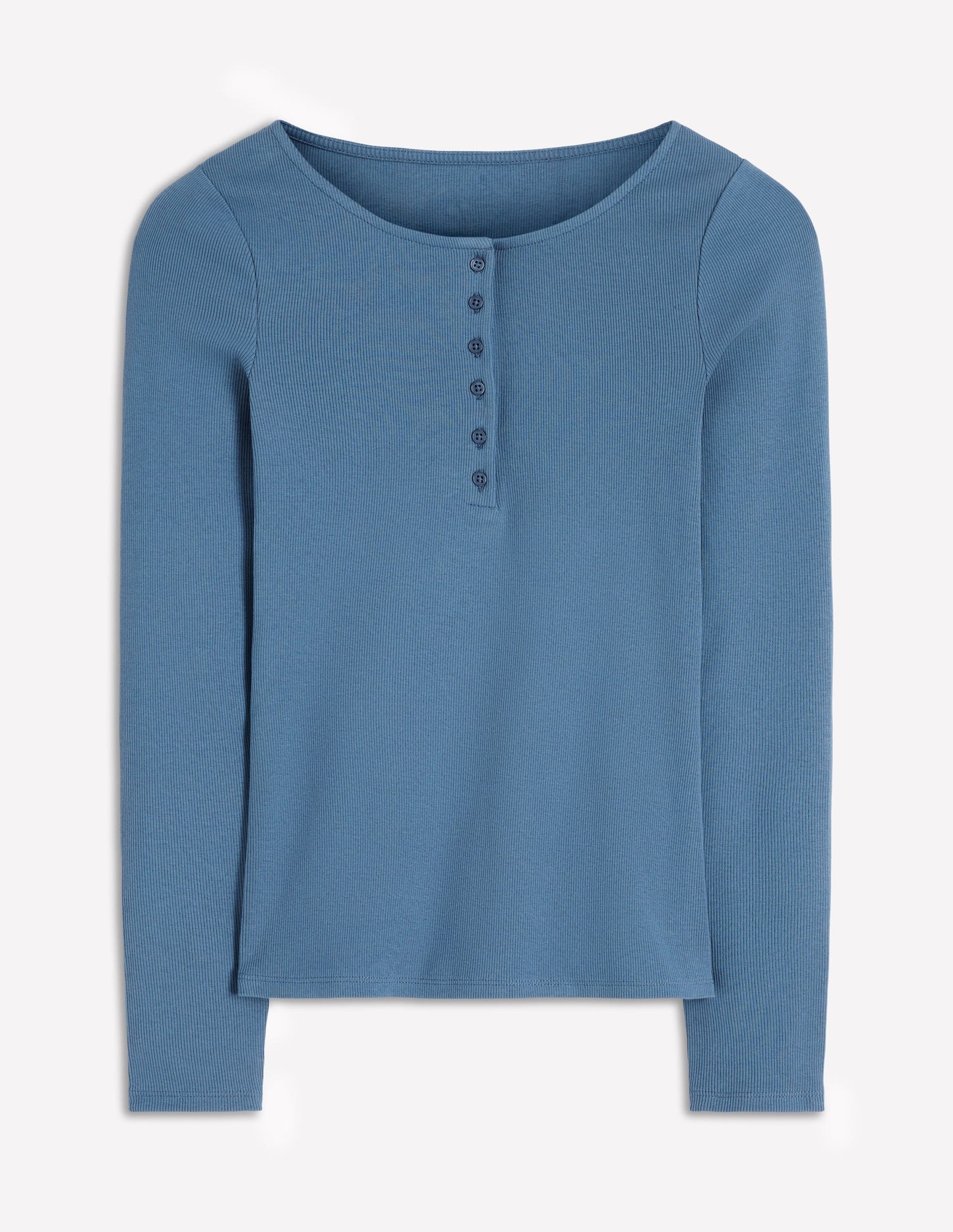 Rib Henley-Captain Blue