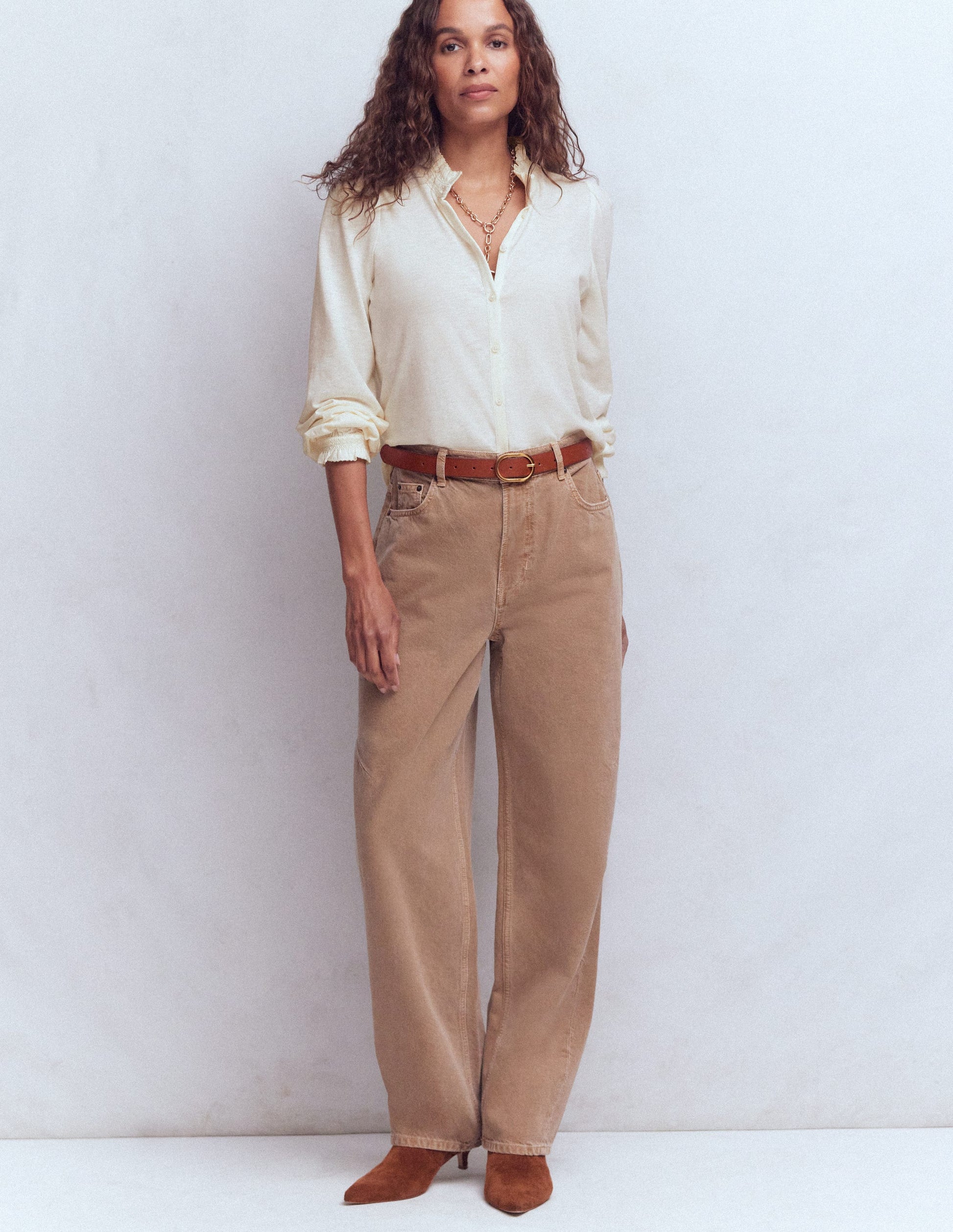 Effie Smocked Detail Shirt-Ivory-4