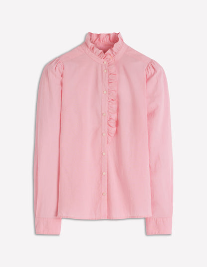 Isabel Ruffle Cotton Shirt-Orchid Pink-5