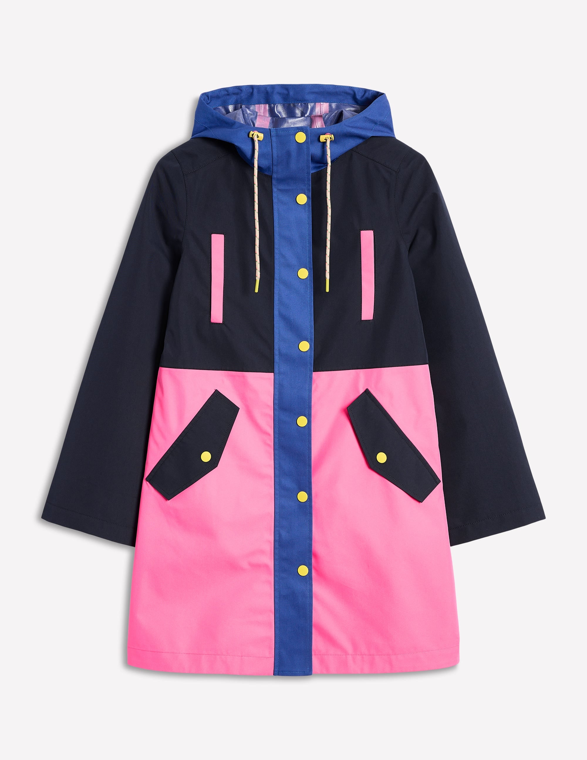 Wells Waterproof Hooded Coat-Colourblock - Image 5