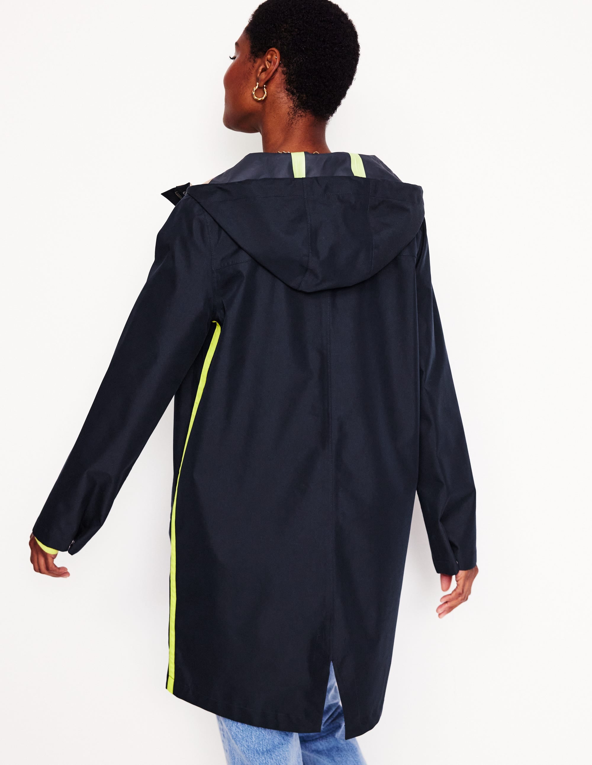 Wells Waterproof Hooded Coat-Navy - Image 3