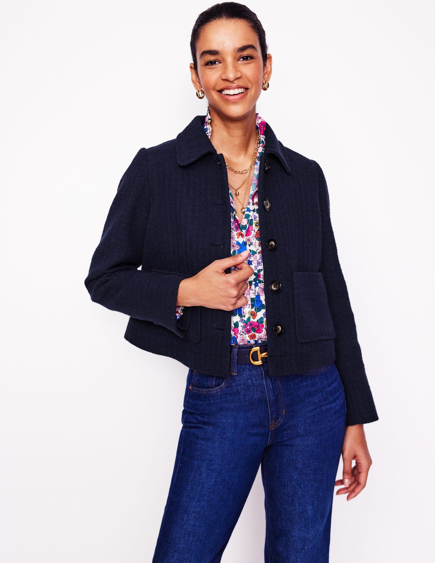 Knightsbridge Swing Jacket-Navy